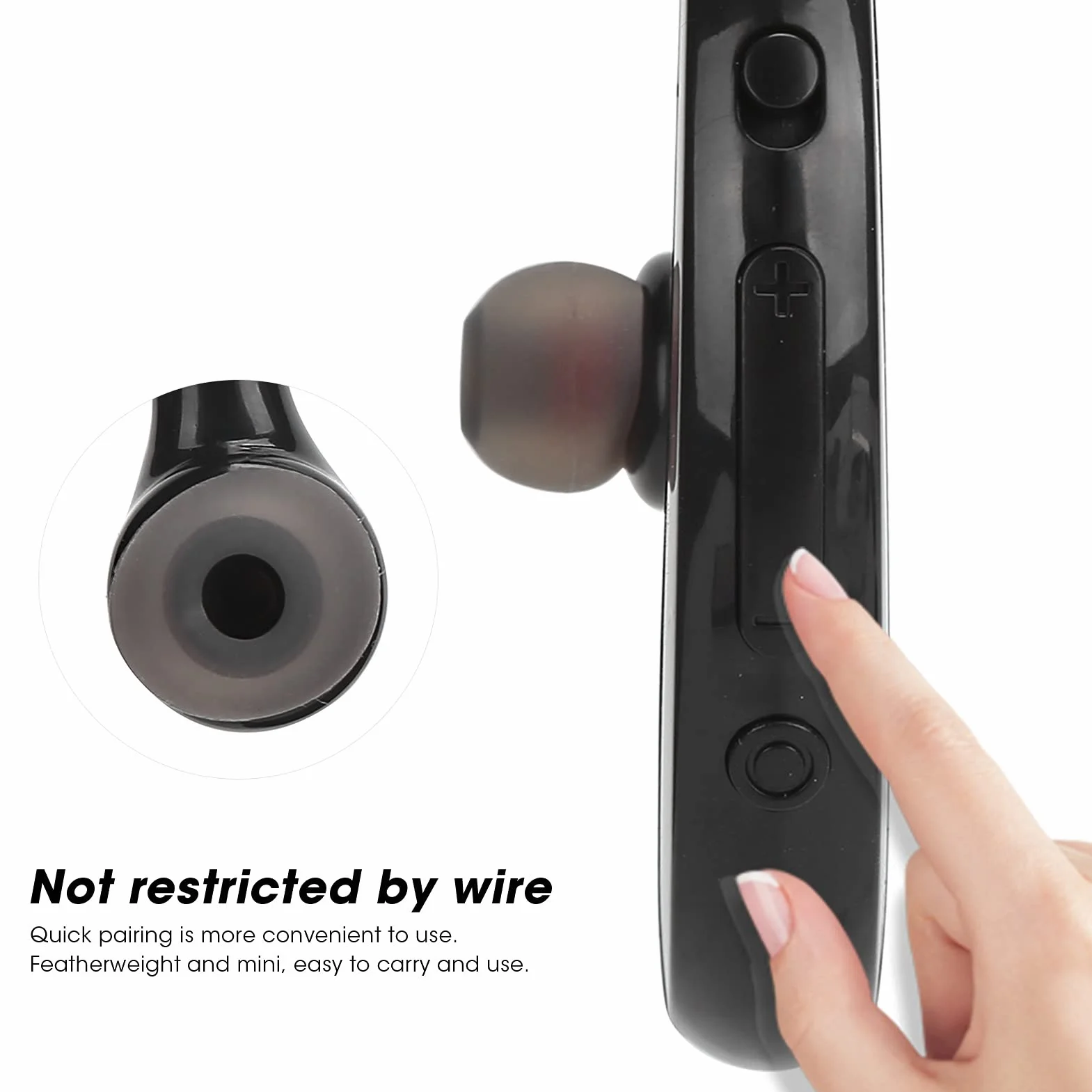 Goshyda Écouteurs sans Fil, Bluetooth 5.0 Rotation à 180 Degrés Réduction du Bruit Oreille Unique Casque D'écoute pour Affaires Parler Sports