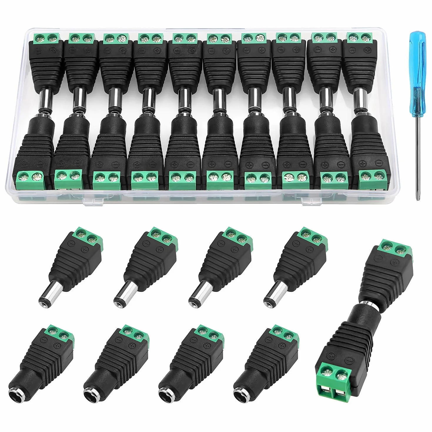 Connecteur d'alimentation DC 12V 5.5 x 2.1mm Mâle Femelle pour Caméra CCTV