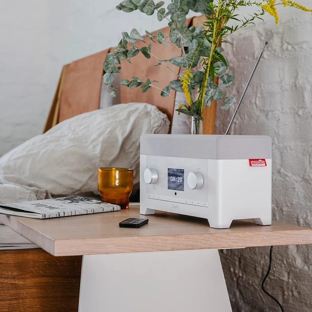 Teufel Radio 3Sixty Enceinte Radio Internet, WiFi et Bluetooth, FM/Dab+, Son à 360 degrés avec subwoofer intégré (Blanc)