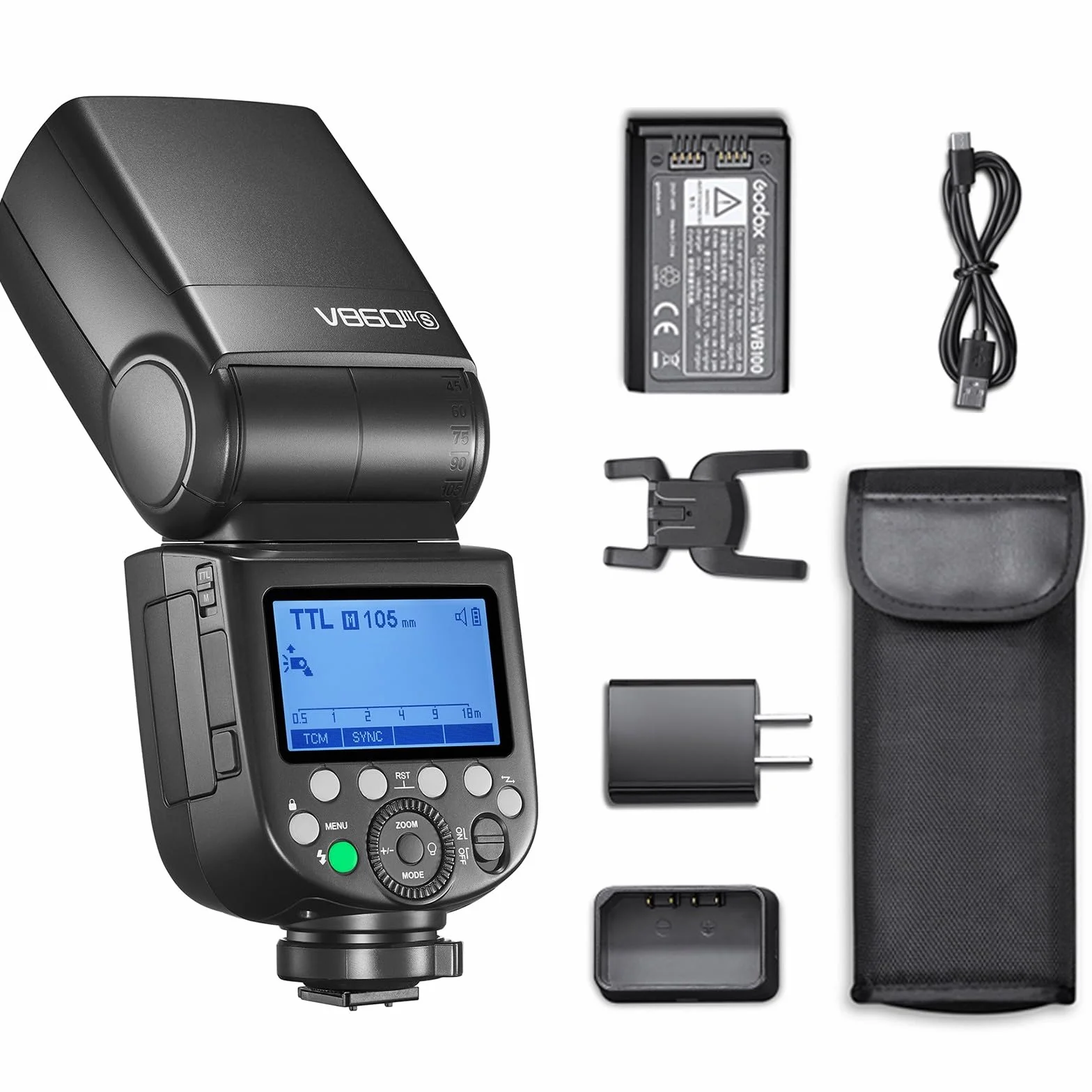Godox V860III-S Flash for Sony Camera Flash Speedlite 7.2V/2600mAh Li-ION Battery, 2.4G Wireless HSS 1/8000 1.5s Recycle Time 10 Levels LED Modeling Light for Sony Cameras (Upgraded V860II-S)