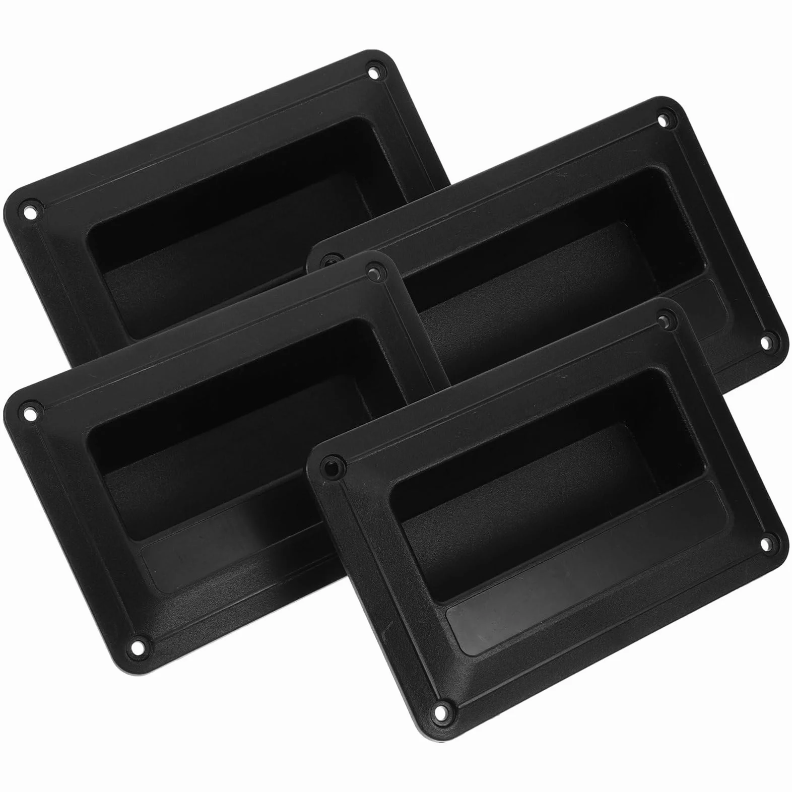 Holibanna Poignée de Haut-Parleur Encastrable Noire en Plastique, Facile à Installer, Lot de 4 Pièces, Accessoire Audio Décoratif pour Équipement de Scène Classique