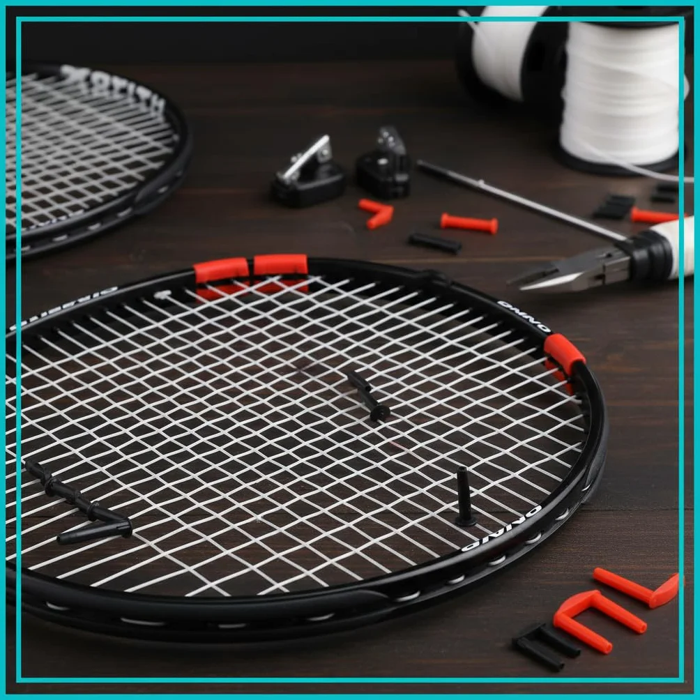Ensemble d'Œillets de Badminton avec Protecteur de Corde Outils de Cordage Accessoires de Remplacement