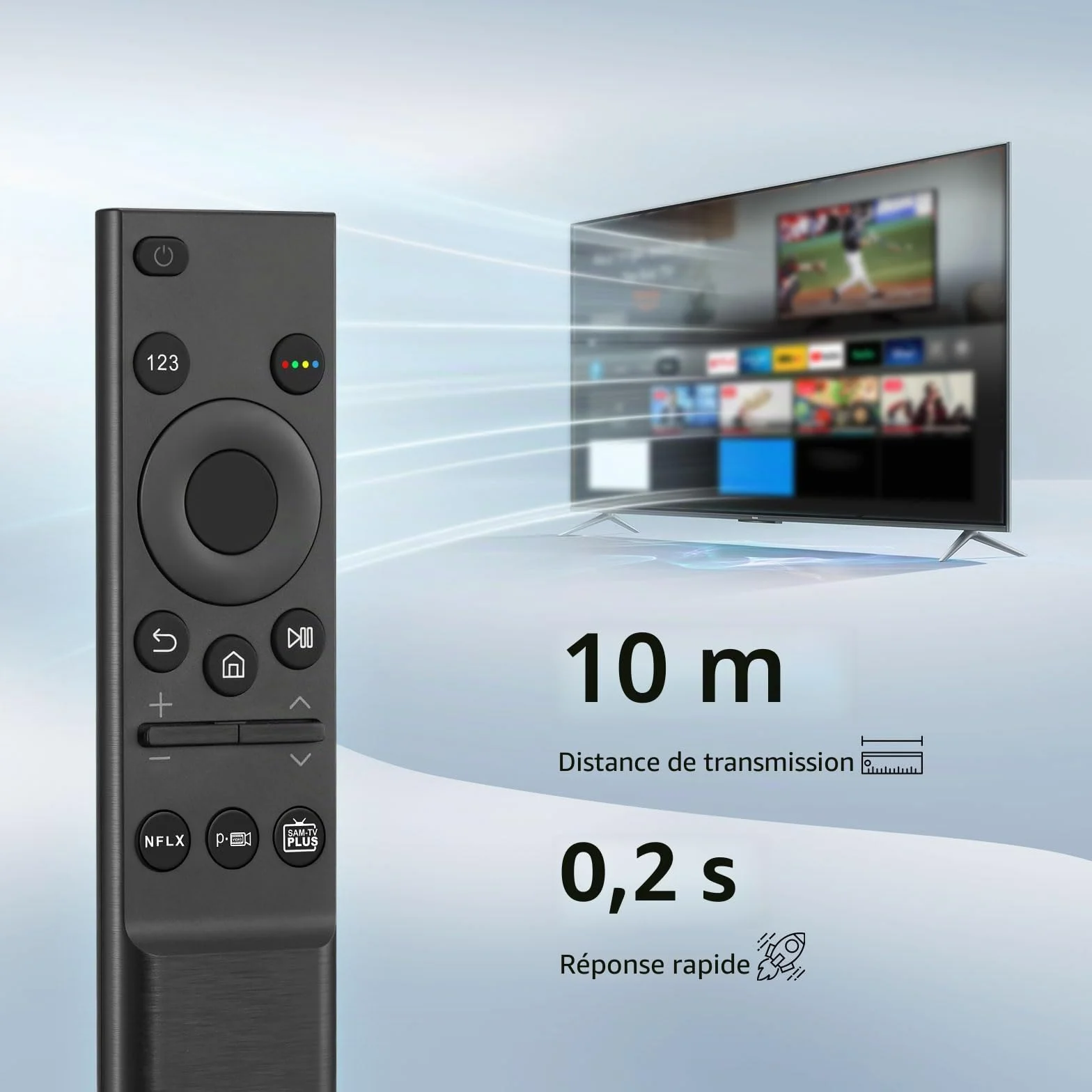 Télécommande universelle pour Samsung Smart TV, BN59-01358B Télécommande de rechange pour Samsung QLED UHD SUHD HDR LCD LED HDTV Frame Curved 4K 8K 3D Smart TV