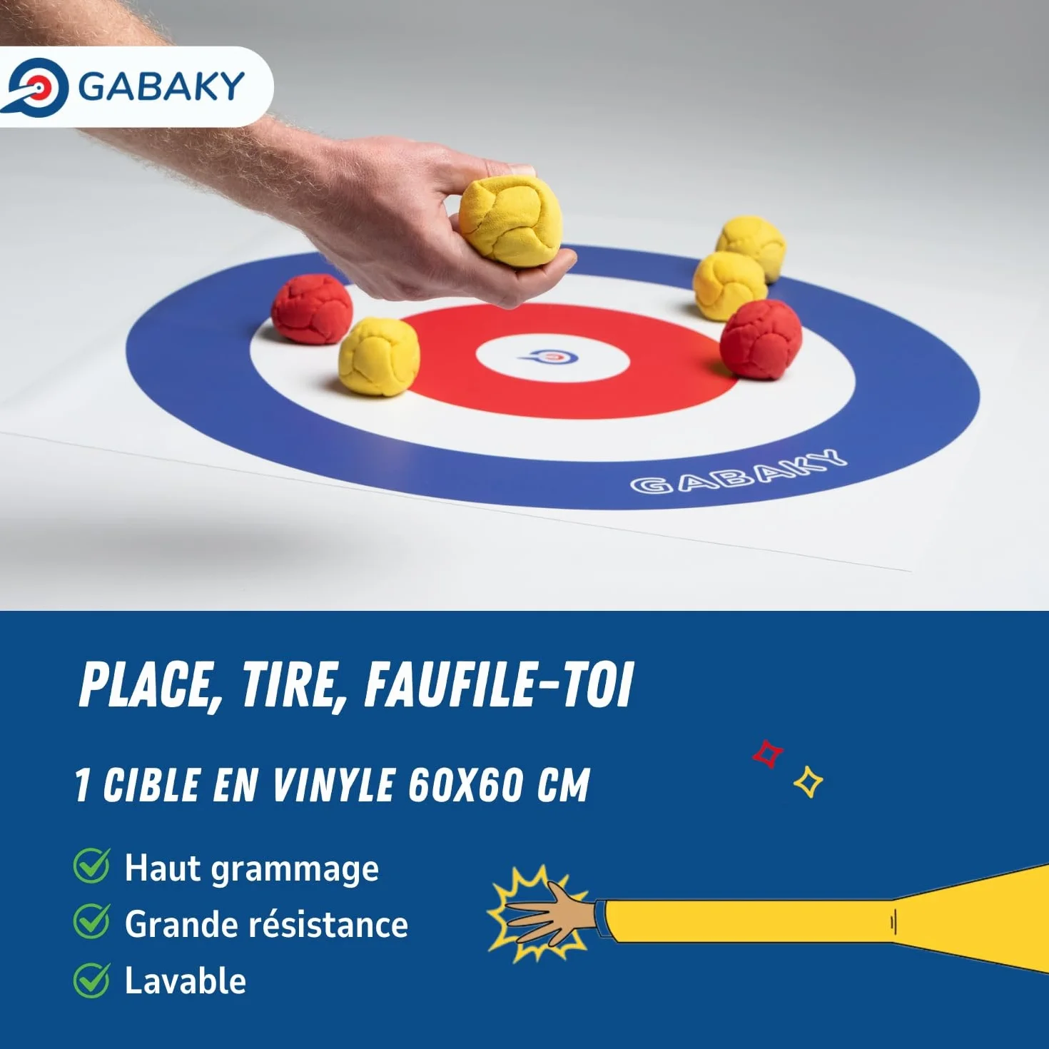 GABAKY Jeu de Pétanque Originale 8 Boules Molles Tout Terrain Intérieur Extérieur