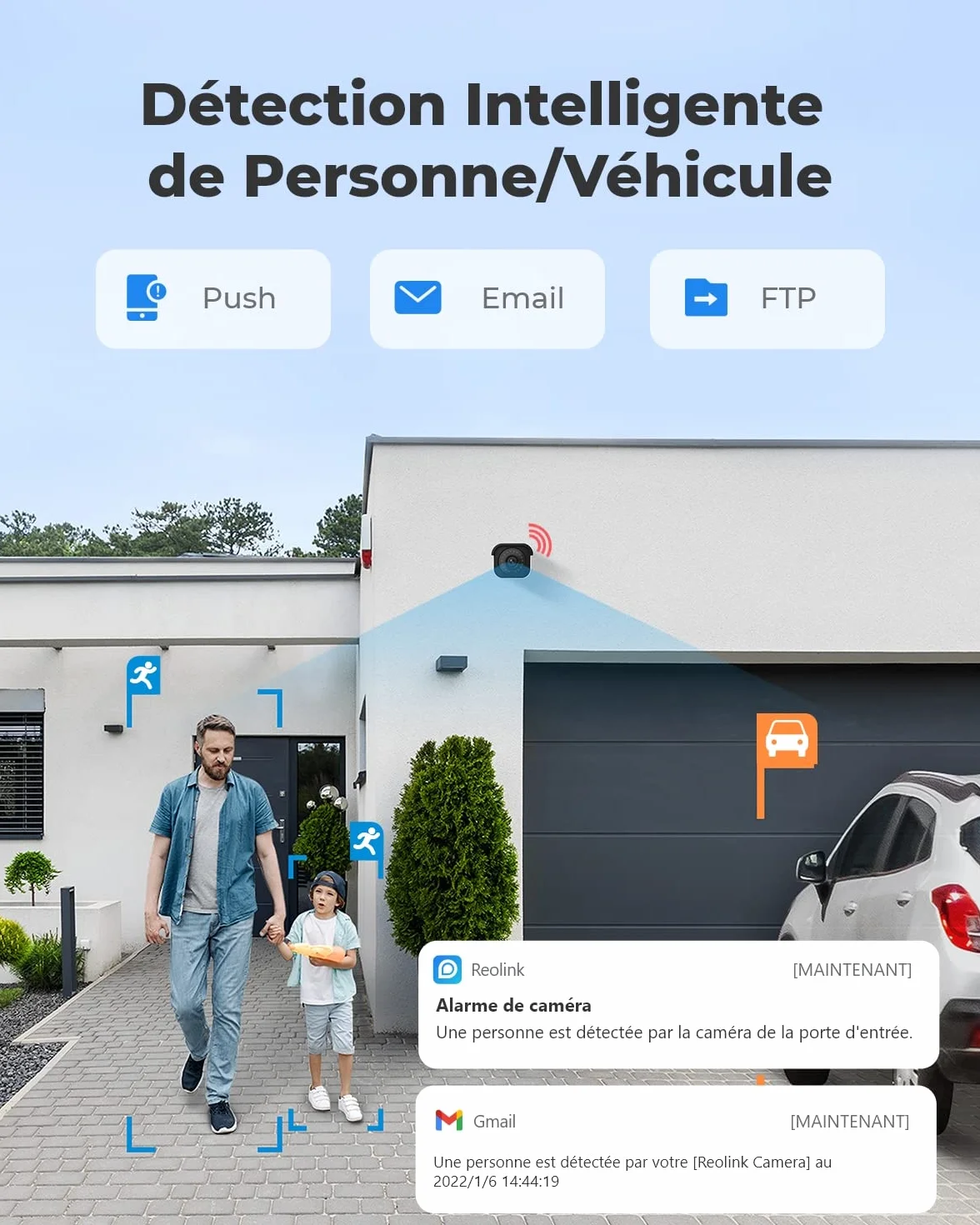 Reolink 4K Caméra IP PoE avec Détection Personne/Véhicule/Animal, Caméra de Surveillance Extérieure avec Etanche IP67, Fente pour Carte microSD, Vision Nocturne IR, Support Audio, Time Lapse, RLC-810A