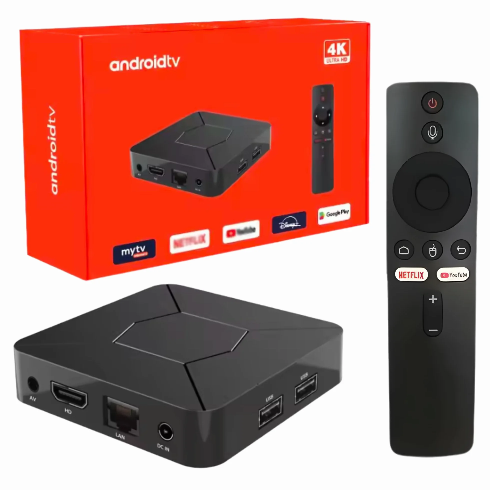 Android TV Box 4K with Chromecast, Smart TV Box Streaming Device, WiFi & Bluetooth, Google Assistant, Netflix Support, Multimedia Player, IPTV Ready, Home Entertainment Solution