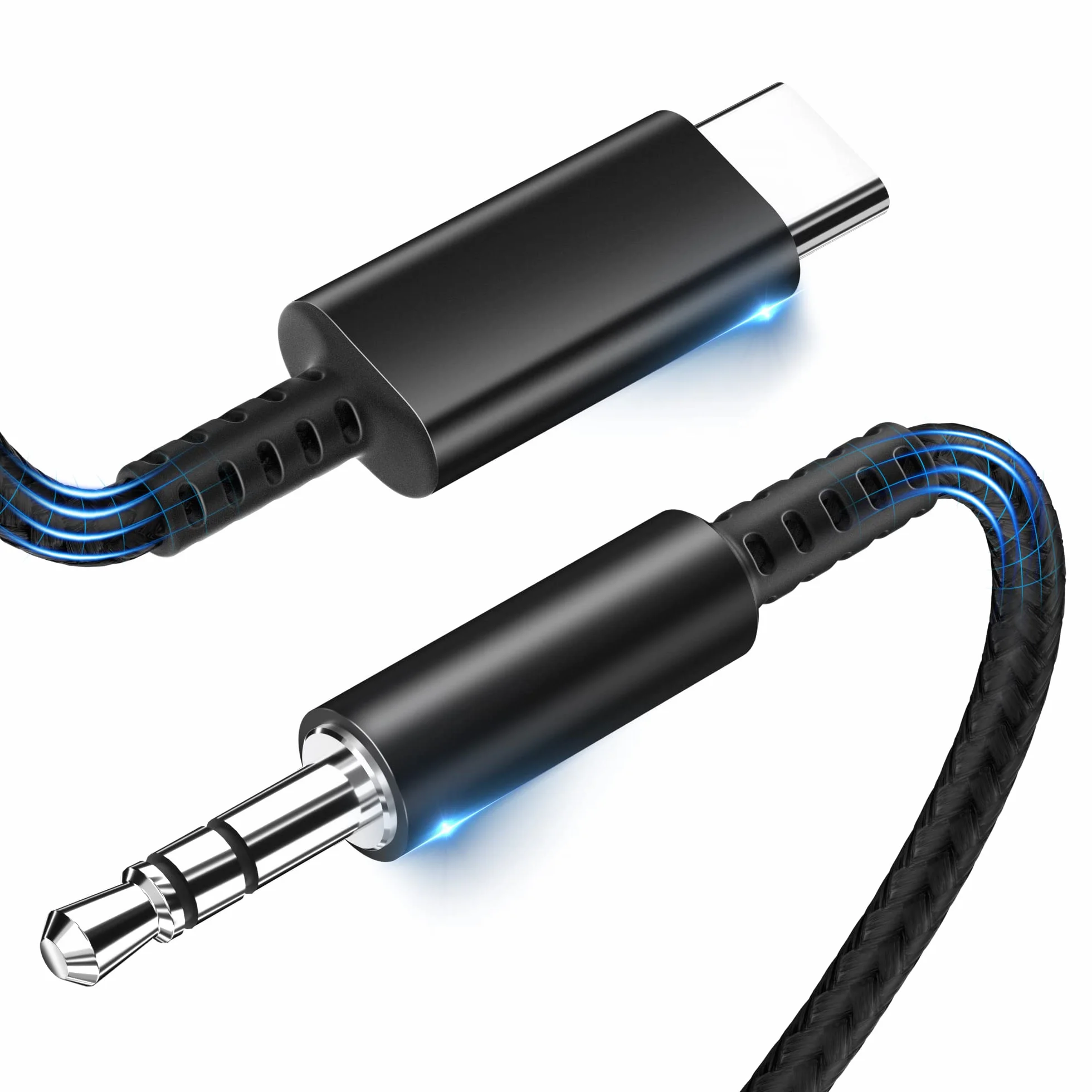 Câble USB C vers 3,5mm Jack 1,2m, Aux Câble Type C 3,5mm Stéréo Adaptateur Audio Voiture pour Samsung Galaxy S22/S21/S20+/Note 20/10/A8, Huawei P40/P30 Pro, Xiaomi 10 Pro/9/8