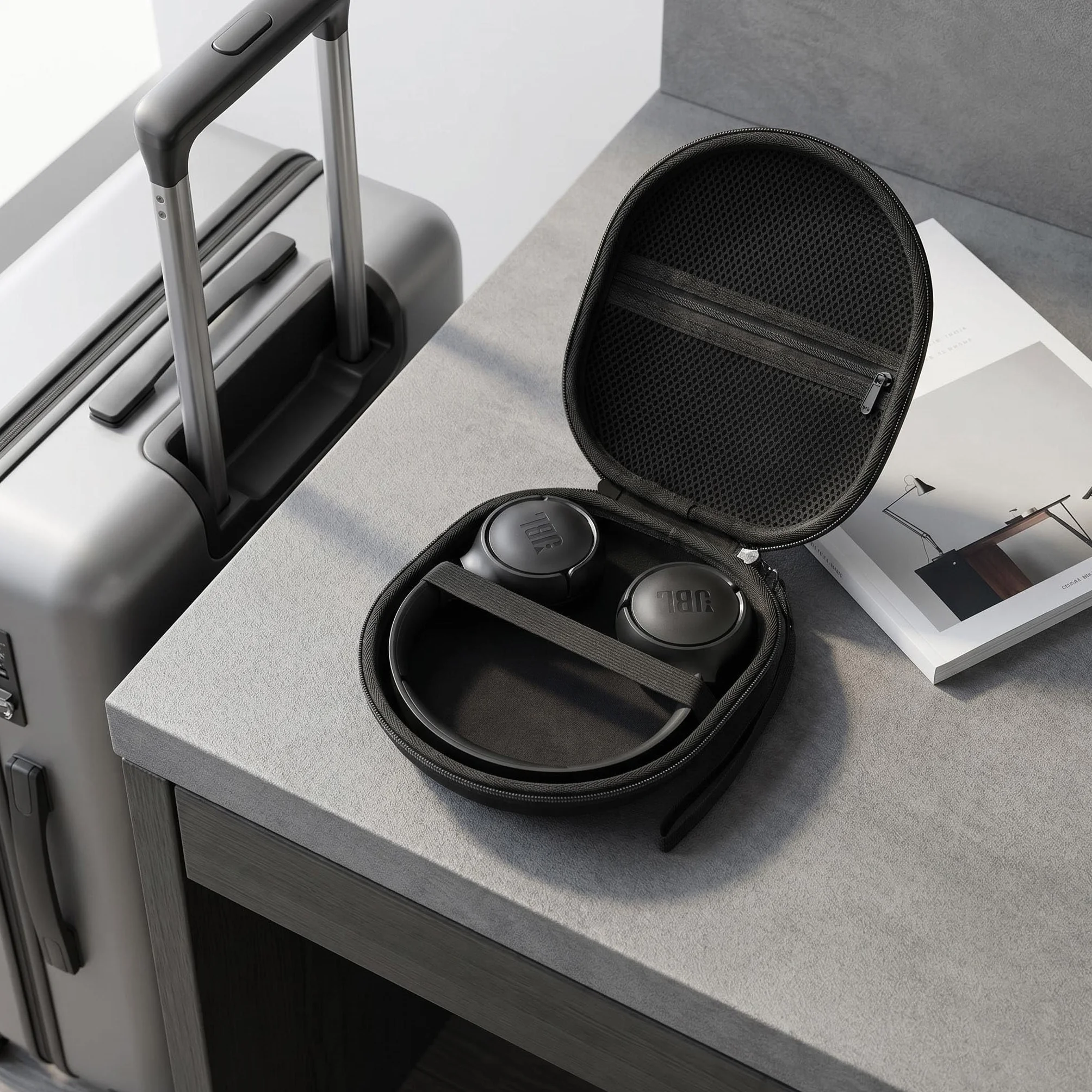 XANAD Housse Étui Casque JBL Tune 530BT 520BT 510BT 680NC 670NC 660BTNC Junior 470NC 320BT Soundcore Q20i Q30 Sony 720N 520 MDR-ZX110 Sac de Transport Rigide Cadeau Enfant Voyage École (Noir)