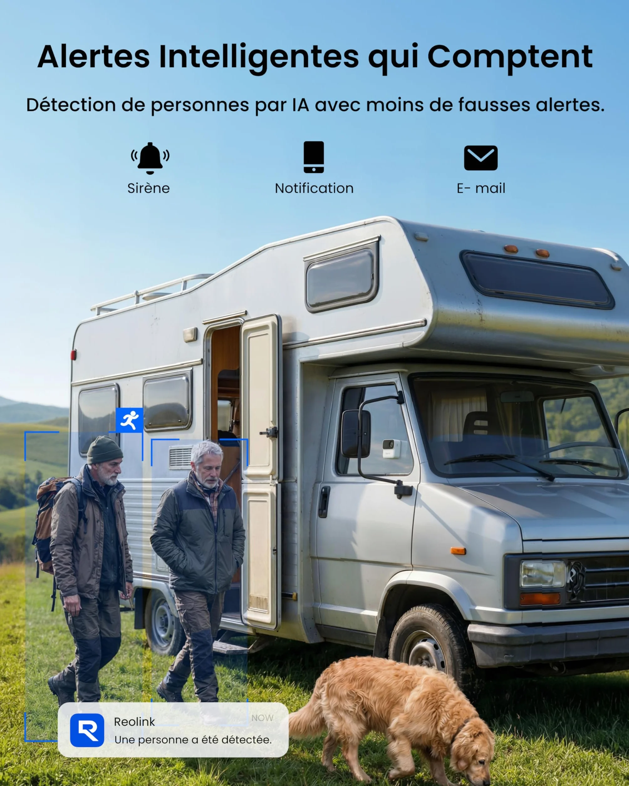 Reolink Kit 2 Caméras WiFi Magnétiques MagiCam+Home Hub Mini, Autonomie 9 Mois, Wi-FI 2,4/5 GHz, Détection de Personnes par IA, 1080P Vision Nocturne, IP67, Stockage Local 1 to, sans Abonnement