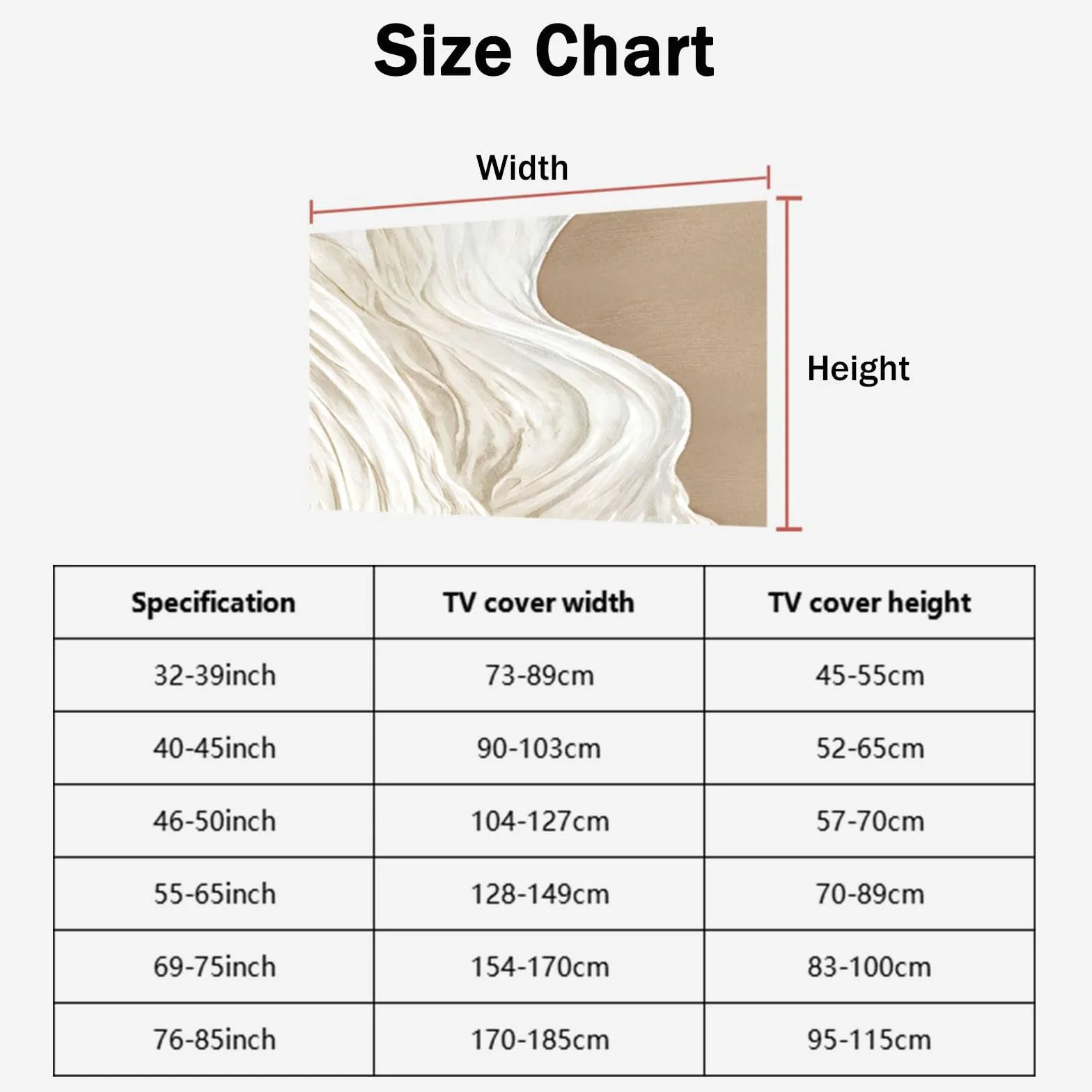 Mateju TV Housse Anti-Poussière, 32-85 Pouces Housse de Télévision en Tissu Élastique, Housse de Protection de L'écran pour TV à Beige Moderne Couverture TV (56-65pouces,Géométrie)