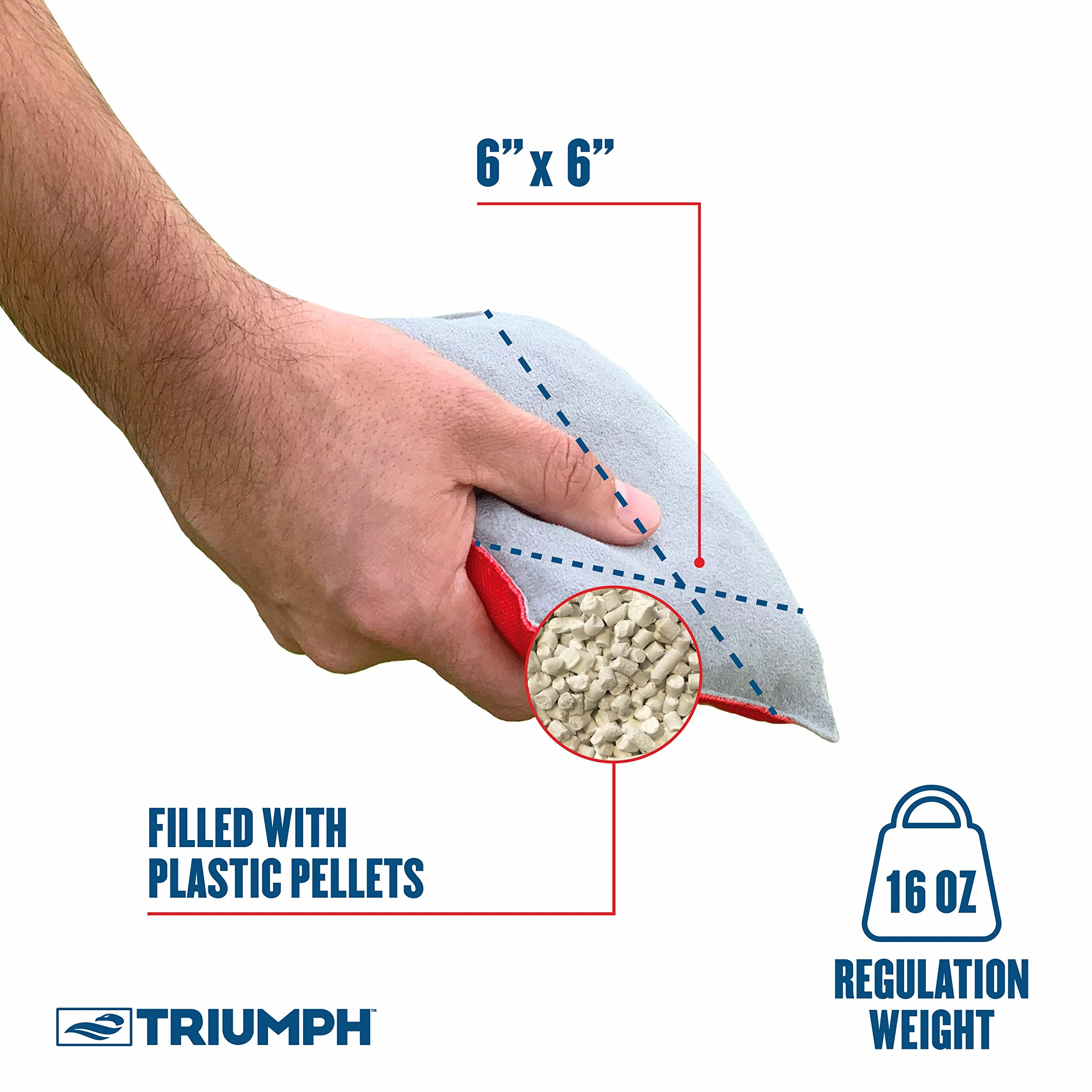 Triumph Sacs de Cornhole patriotiques 8 Sacs Tissu Canard Bac de Rangement 473,6 g