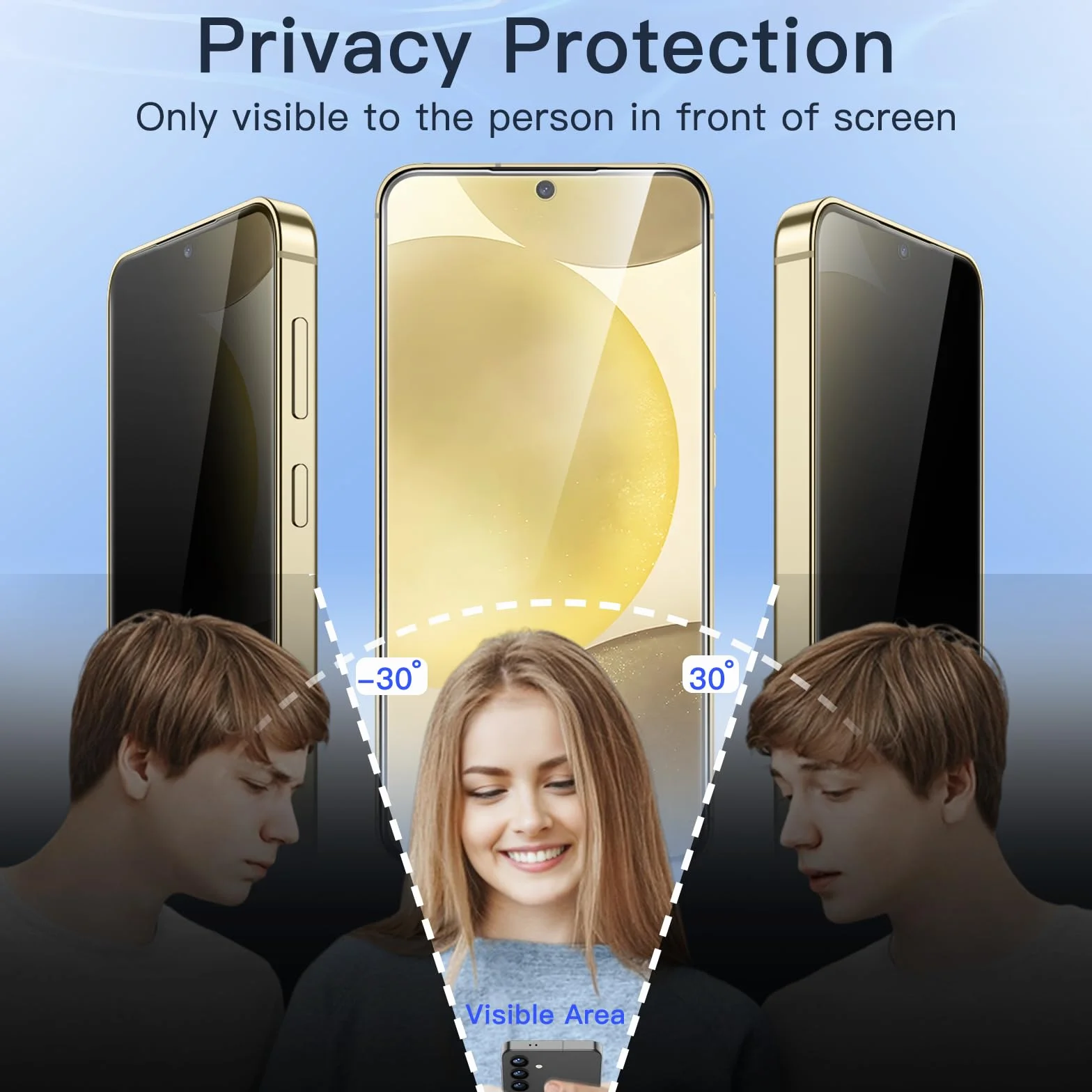 JETech Protection Anti-Espion Verre Trempé pour Samsung Galaxy S24 5G 6,2 Pouces, Lot de 2