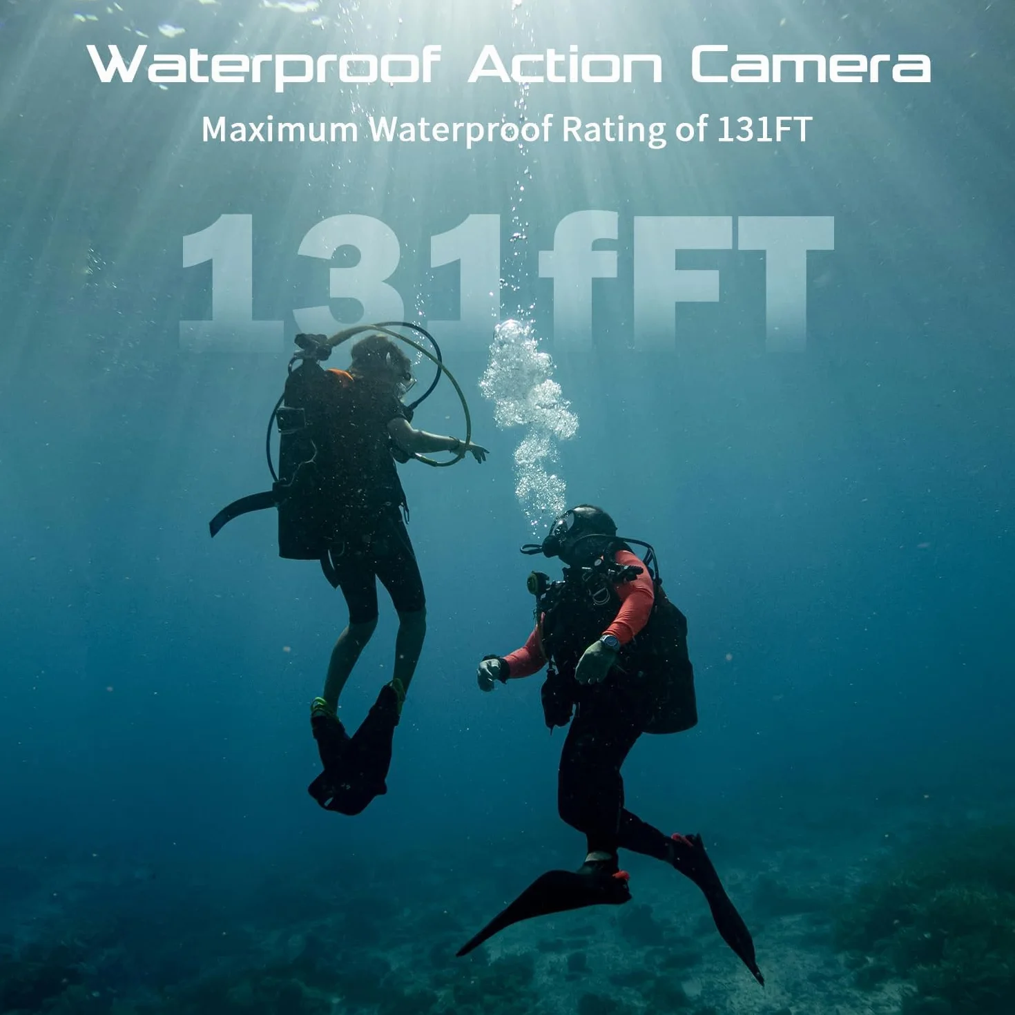 Apexcam Action Cam 4K 60FPS 64MP Écran Tactile Stabilisation EIS Étanche 40M WiFi Télécommande 2 Batteries 1350mAh