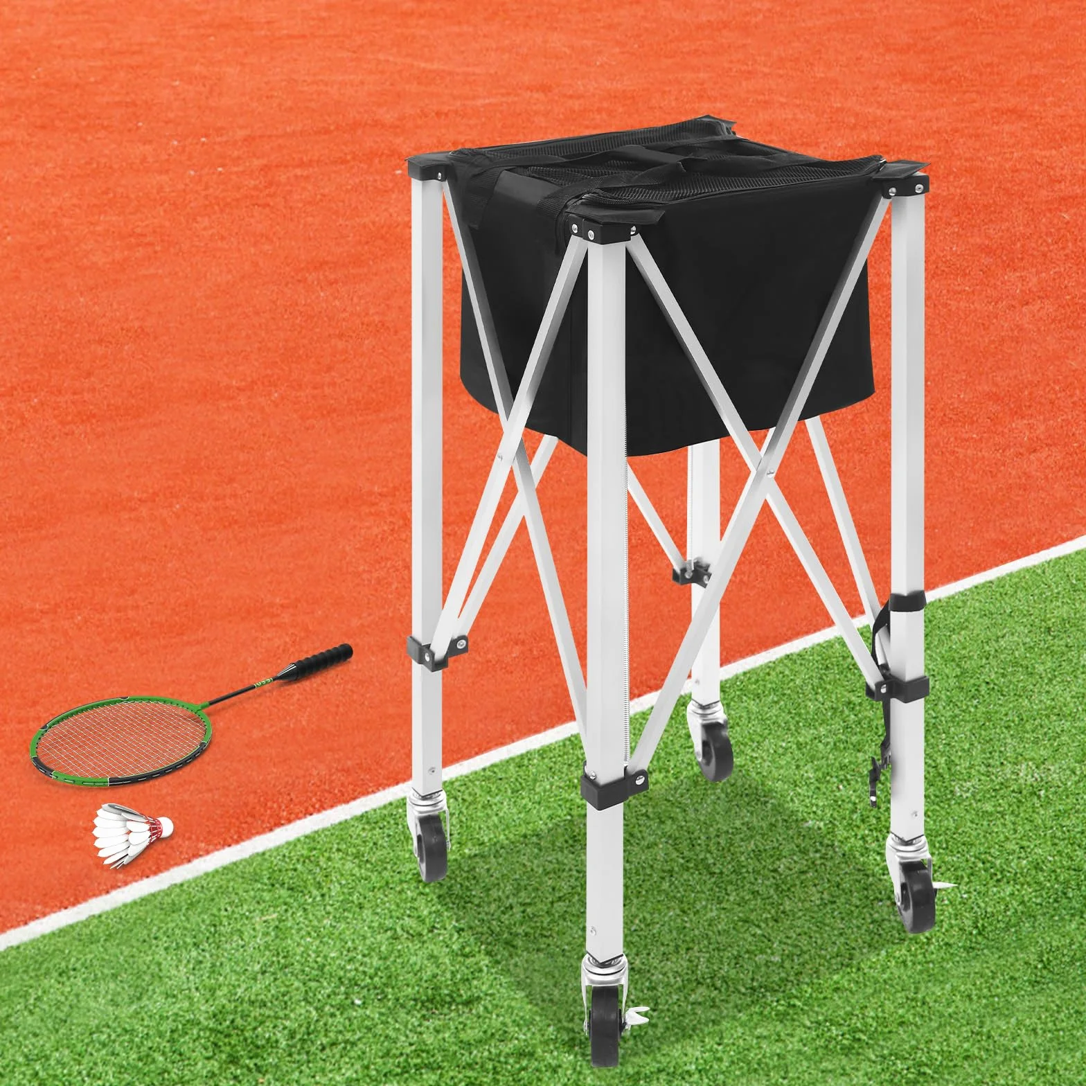 Chariot de tennis portable pliable 150-170 balles