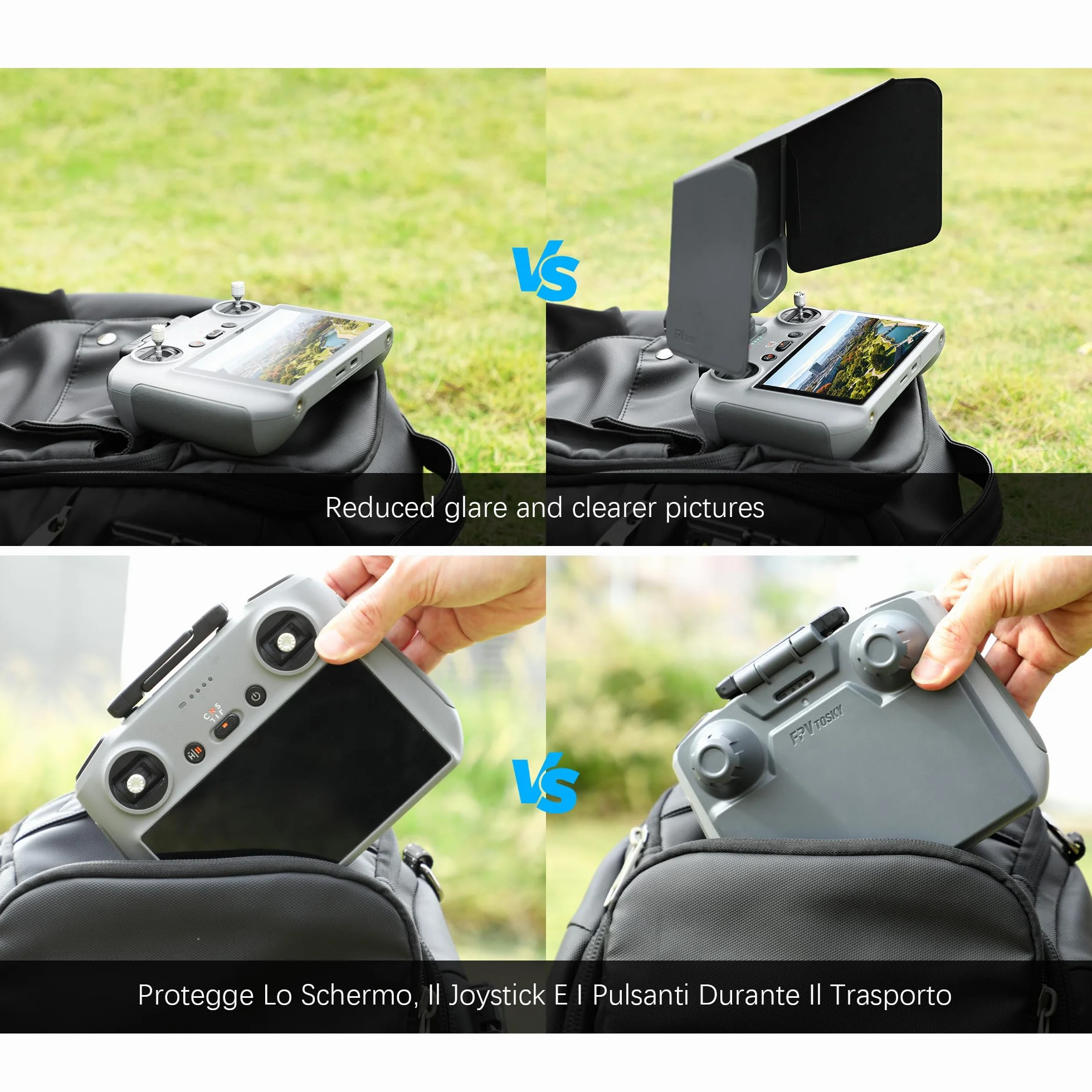 RC 2 Controller Pare-soleil et Joysticks Protector pour DJI Lito X1/Mini 5 Pro/Mini 4 Pro/Flip/Air 3S/Avata 360 - Accessoires de protection d'écran