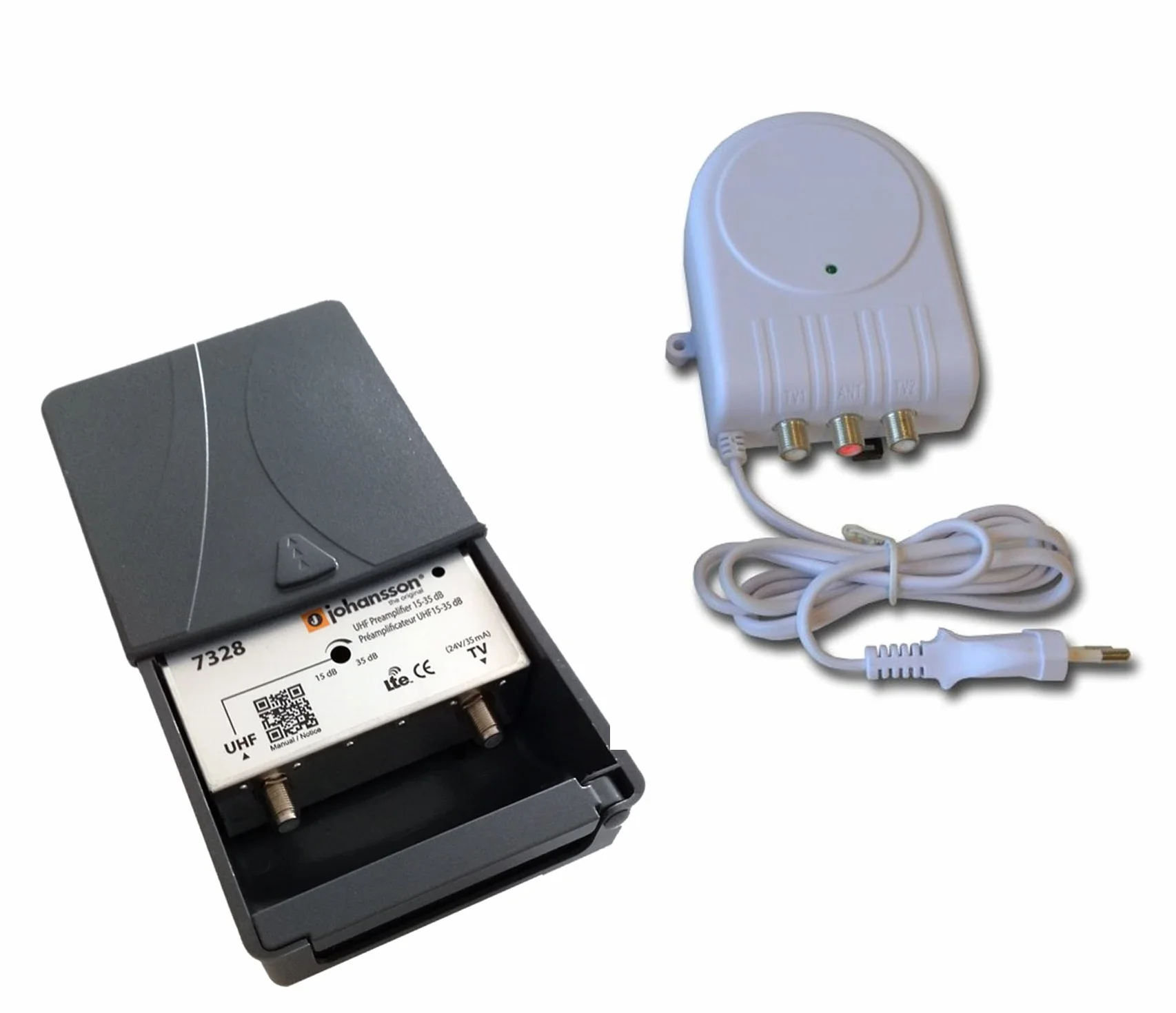 Kit Préamplificateur d'Antenne TV Johansson TNT HD Filtre 4G LTE Actif UHF 15-35 dB