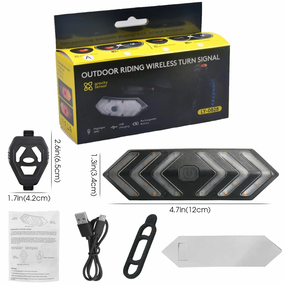 WASAGA Lumières de Tour de Casque de Vélo avec Télécommande sans Fil - Clignotant de Bicyclette 6 Modes