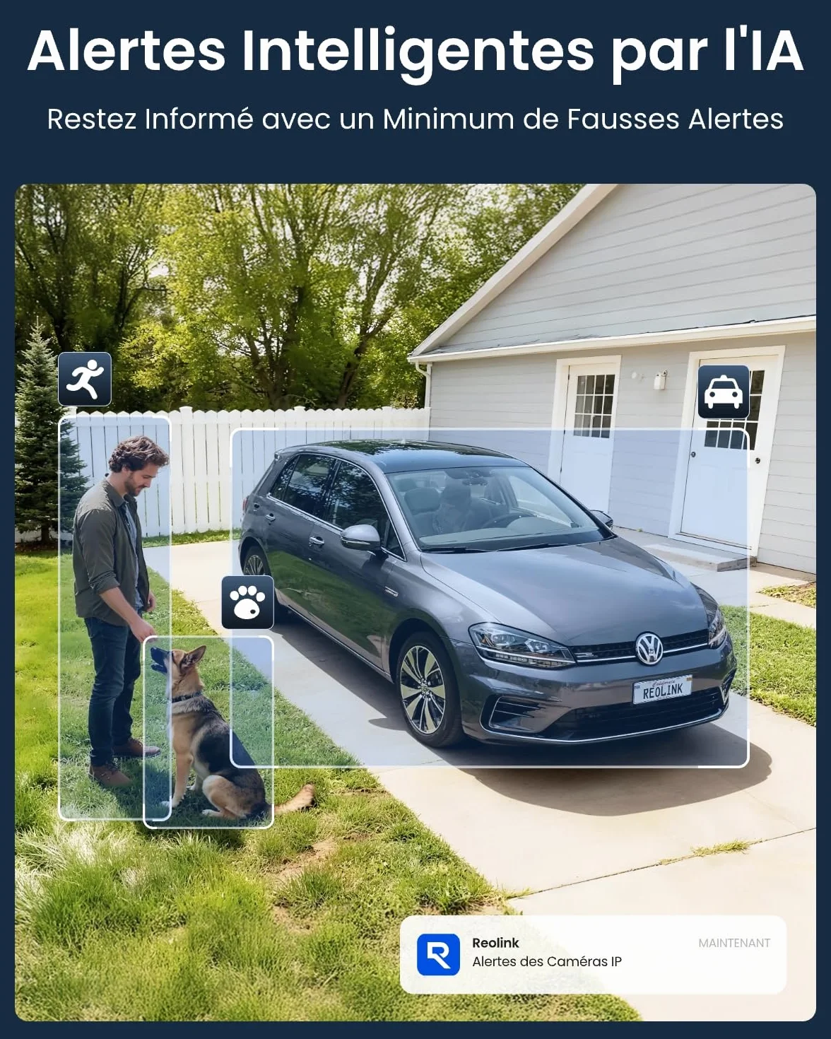 Reolink 4K Caméra Surveillance WiFi Exterieure sans Fil, Détection de Personne/Véhicule/Animal, WiFi 2,4/5 GHz, Vision Nocturne en Couleur, Audio Bidirectionnel, Argus 3 Ultra+Panneau Solaire Noir