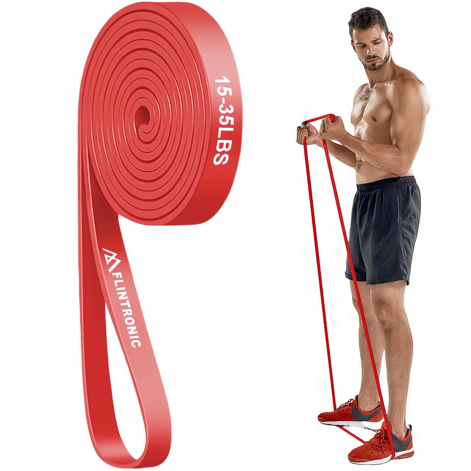Flintronic Bande Élastique Musculation 3/4 Niveaux Différents Bande de Résistance Traction Latex Fitness