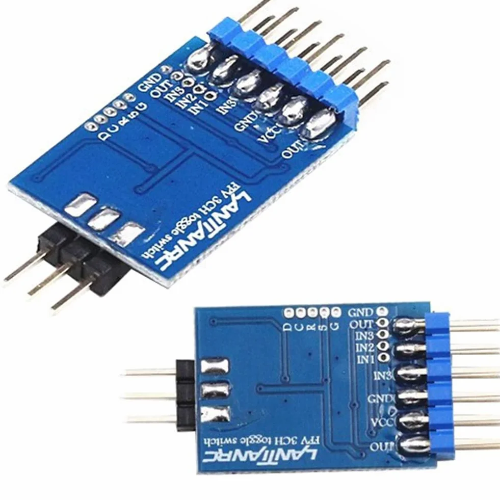 Marne Module de Commutation Vidéo à 3 Voies Module de Commutation Vidéo Bleu 5.8G Unité de Commutation Vidéo à 3 Canaux pour Caméra RC FPV