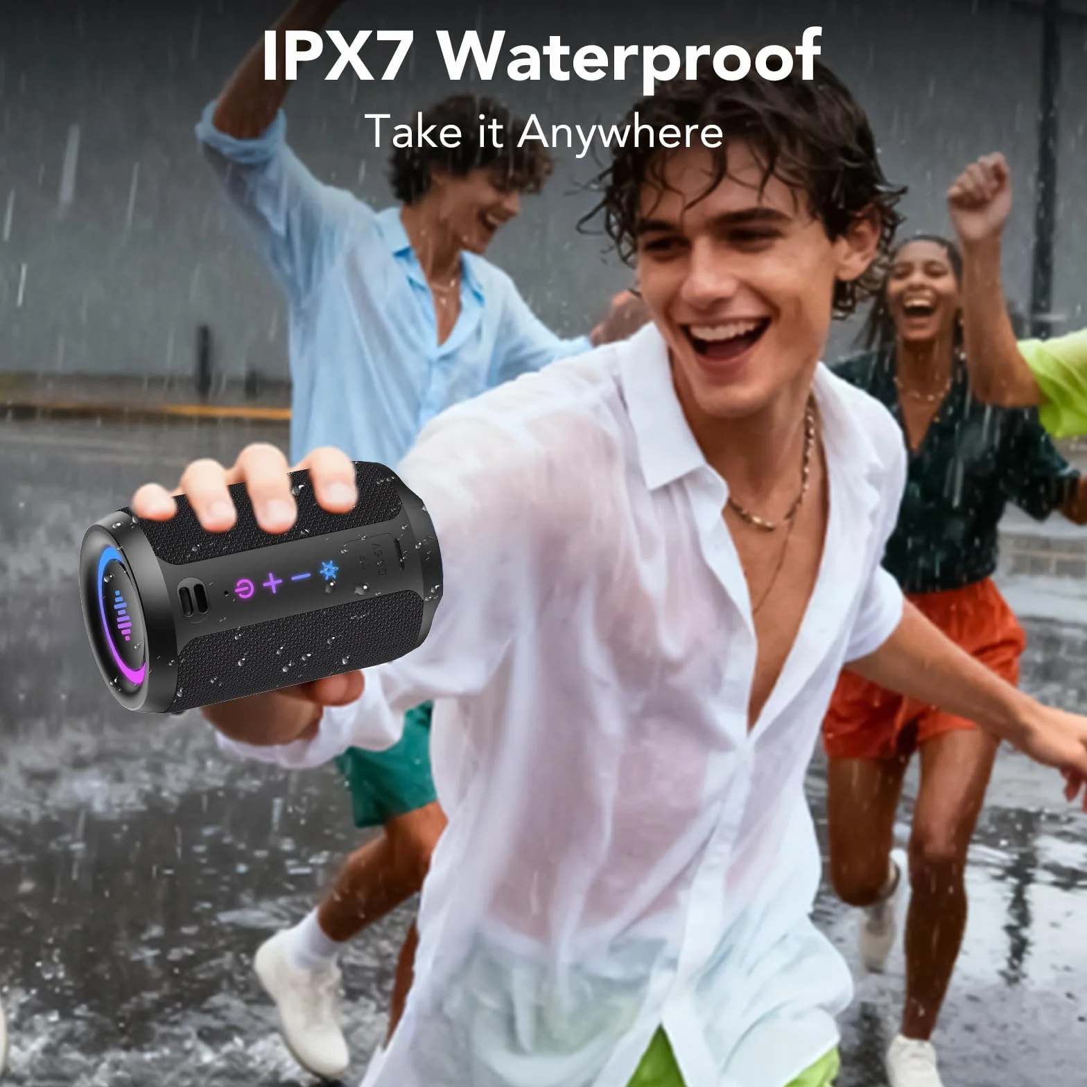 Enceinte Bluetooth 15W Puissante Bluetooth 5.4 IPX7 Autonomie 12 Heures Stéréo