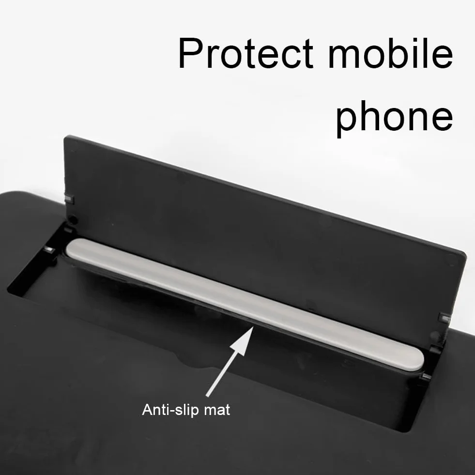 Téléphone Agrandisseur Ecran, Loupe Grossissante pour Téléphone, 3D Amplificateur D'écran, Loupe pour Écran de Téléphone, Compatible avec Tous Les Smartphones, 14 Pouces, Noir