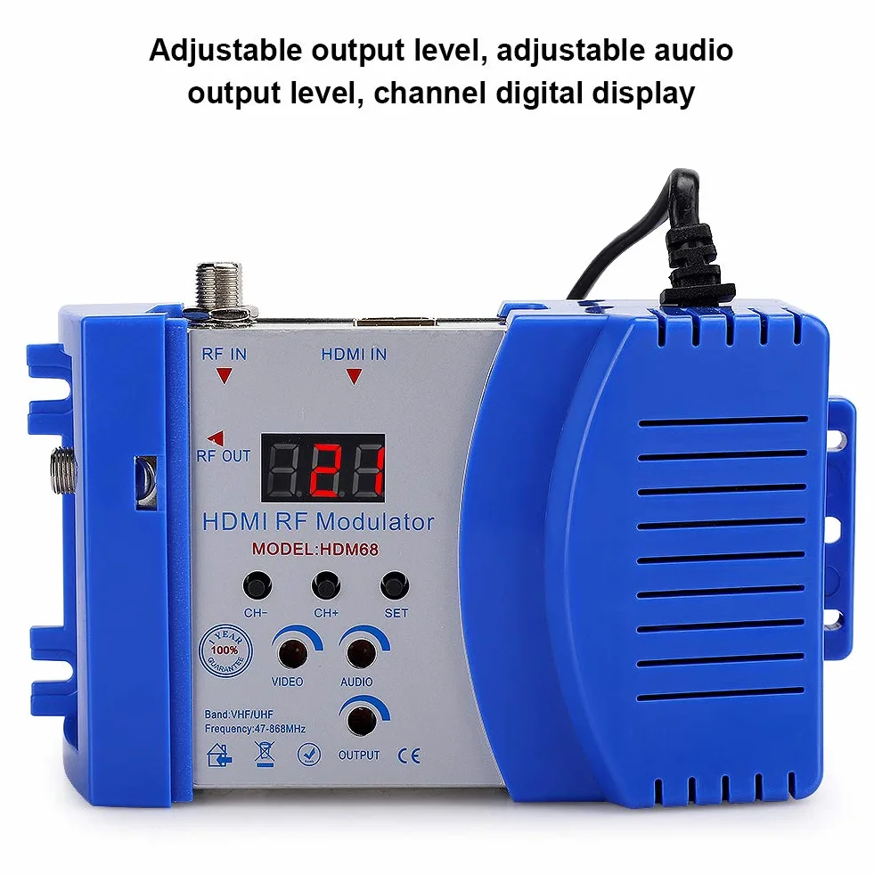 PUSOKEI Modulateur HD HDMI RF VHF/UHF Convertisseur PAL TV