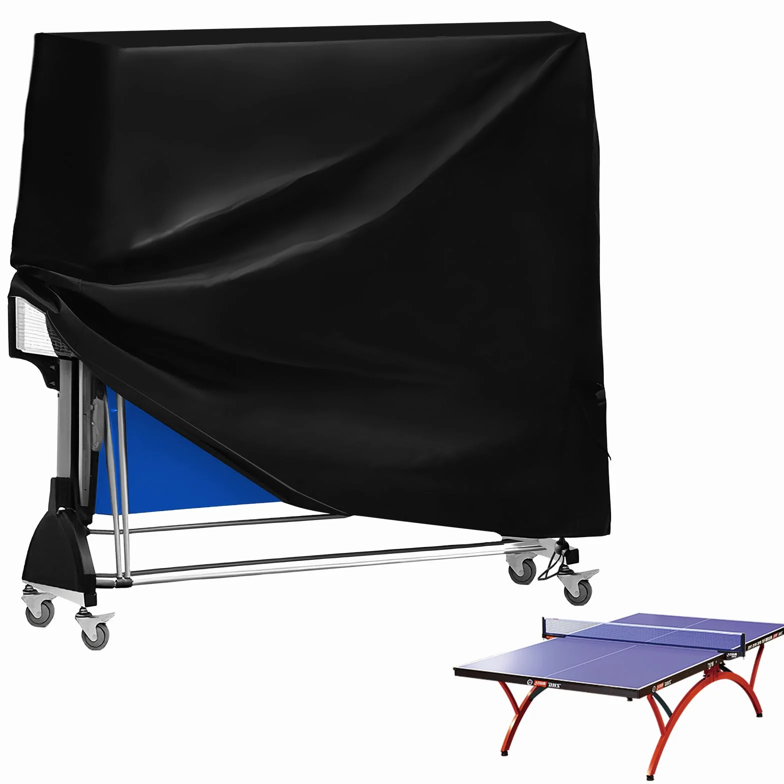 Housse imperméable WIYETY pour table de ping-pong 185x70x165 cm protection UV intérieur extérieur