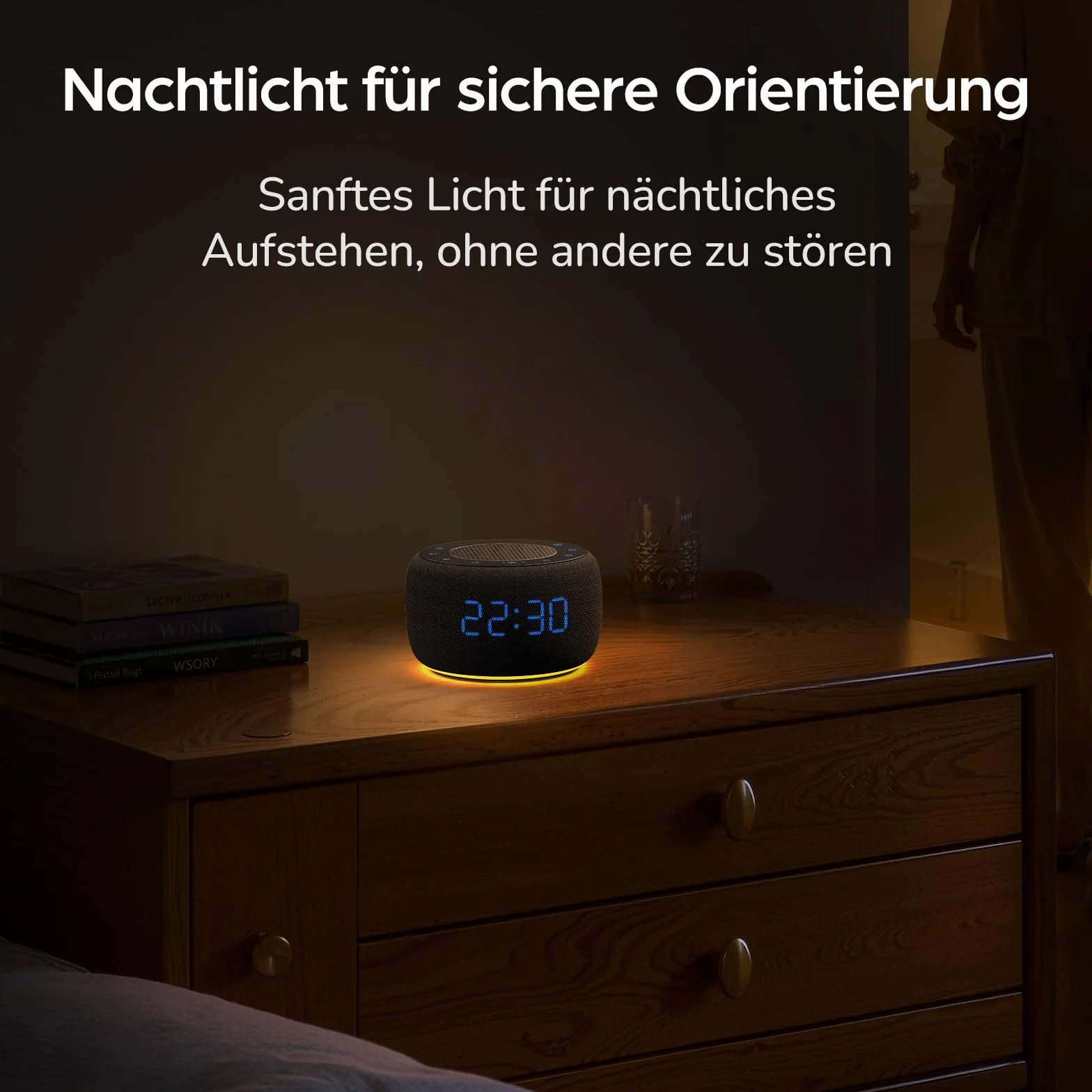DOUMOSH Réveil Radio avec Bluetooth, réveil numérique avec variateur d'intensité 0-100%, veilleuse colorée, réveil avec Haut-Parleur Bluetooth pour la Chambre à Coucher - Gris Espace