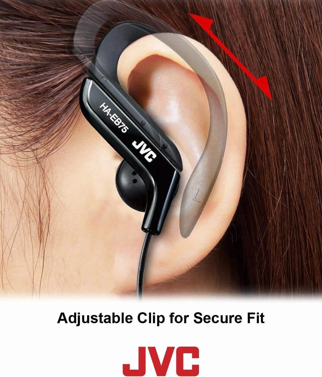 JVC Ecouteurs Clip Oreille Sport réglable HA-EB75-BN-U Noir