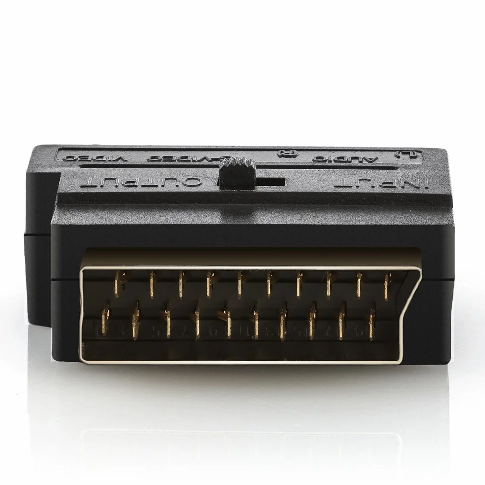 deleyCON Adaptateur Péritel vers 3X RCA in Out + Adaptateur S-Vidéo S-VHS AV Audio Vidéo