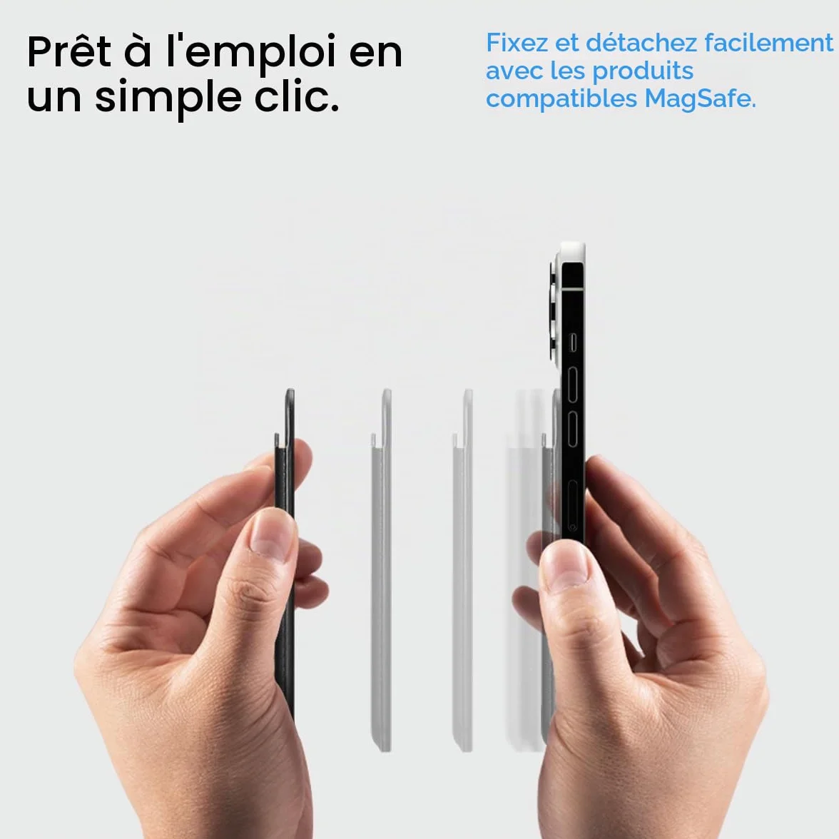 Spigen Valentinus MagFit Portefeuille magnétique pour 3 Cartes Compatible iPhone 17/16/15/14/13/12 Noir