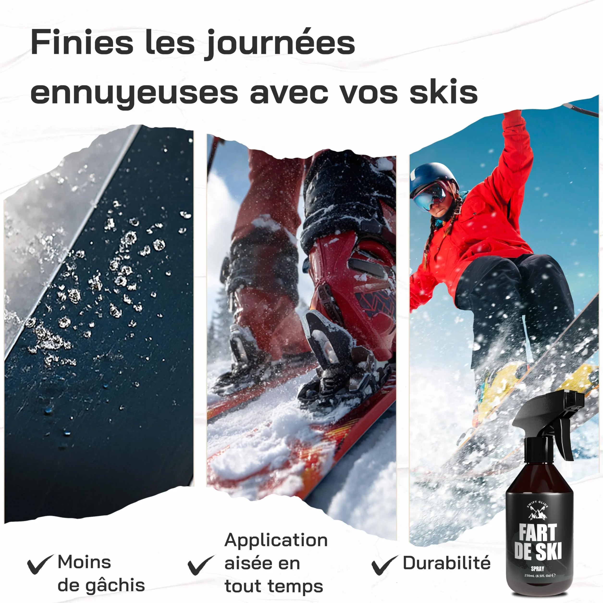 Fart Ski Wax 250ml Cire Universelle Liquide 100% Végétale Ski Alpin Skis de Fond Snowboard Fartage Ski Fabriqué en Allemagne