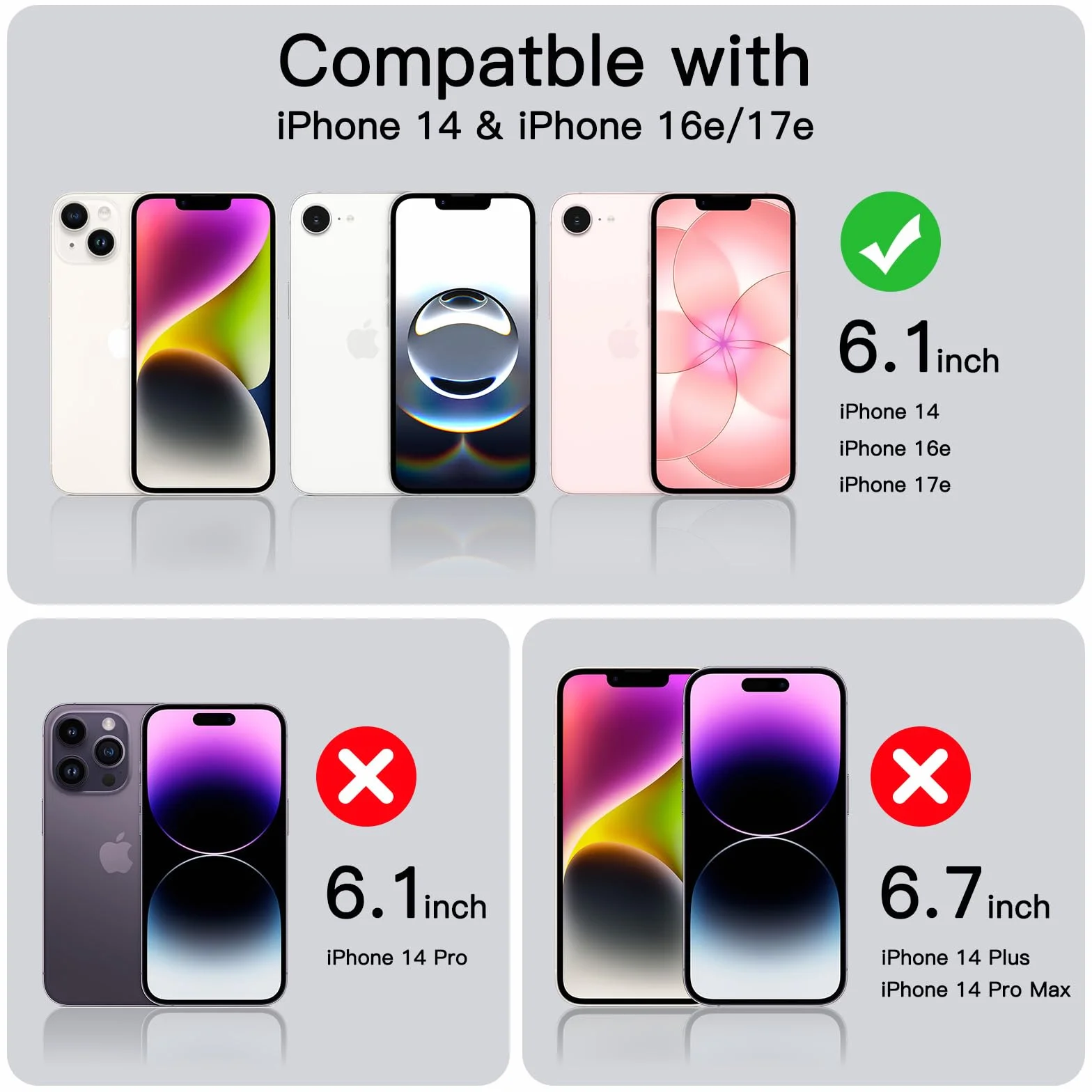 JETech Protection D'écran pour iPhone 17e (2026) / iPhone 16e / iPhone 14, Film en Verre Trempé, Écran de 6,1 Pouces, Lot de 3