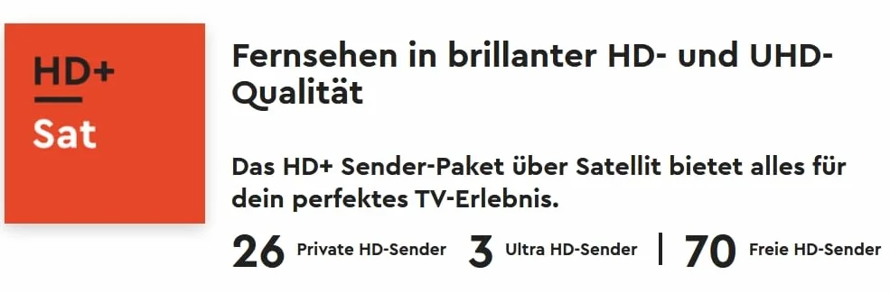 HD+ Karte 12 Monate HD+ Programme