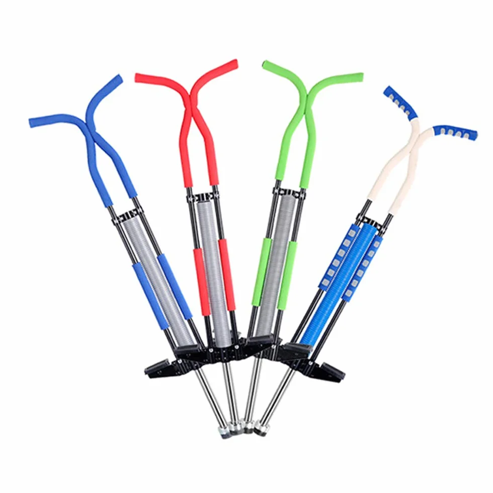 Bâtons sauteurs réglables en hauteur 90 kg 900-1400 mm métal bleu/blanc noir/rouge jaune/noir vert/noir
