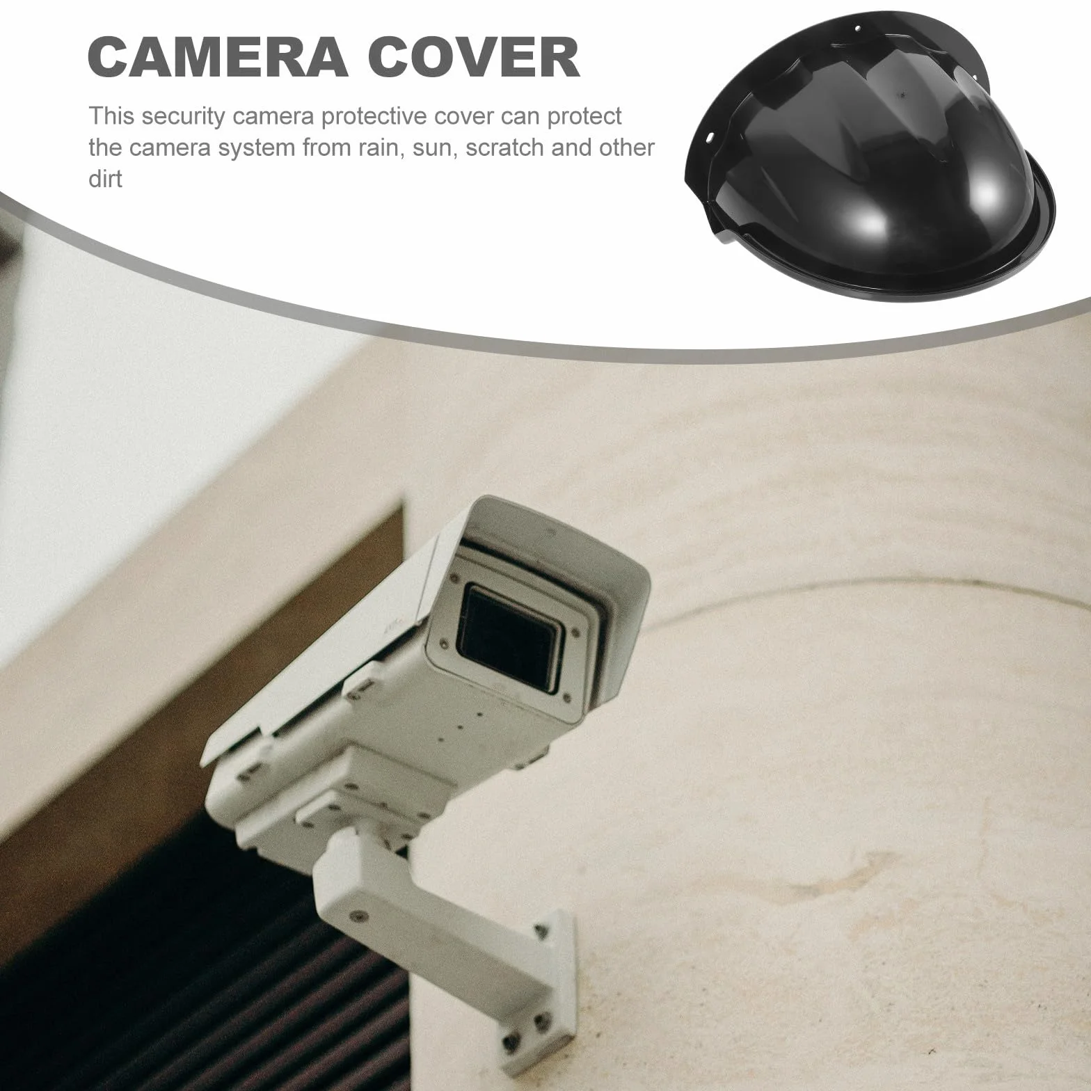 Cache-caméra Résistant à la Déformation de Sécurité Extérieur en ABS Noir, Protection Pluie et Soleil, Résistant la Déformation, Design Simple et Élégant pour Système de Caméra