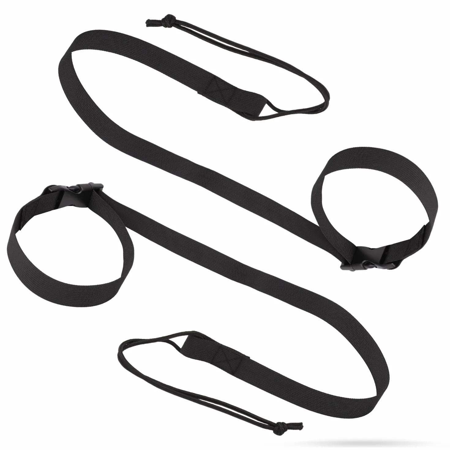 PEUTIER Laisses de Snowboard Réglables Sangle Fixation Snowboard Leash Noir