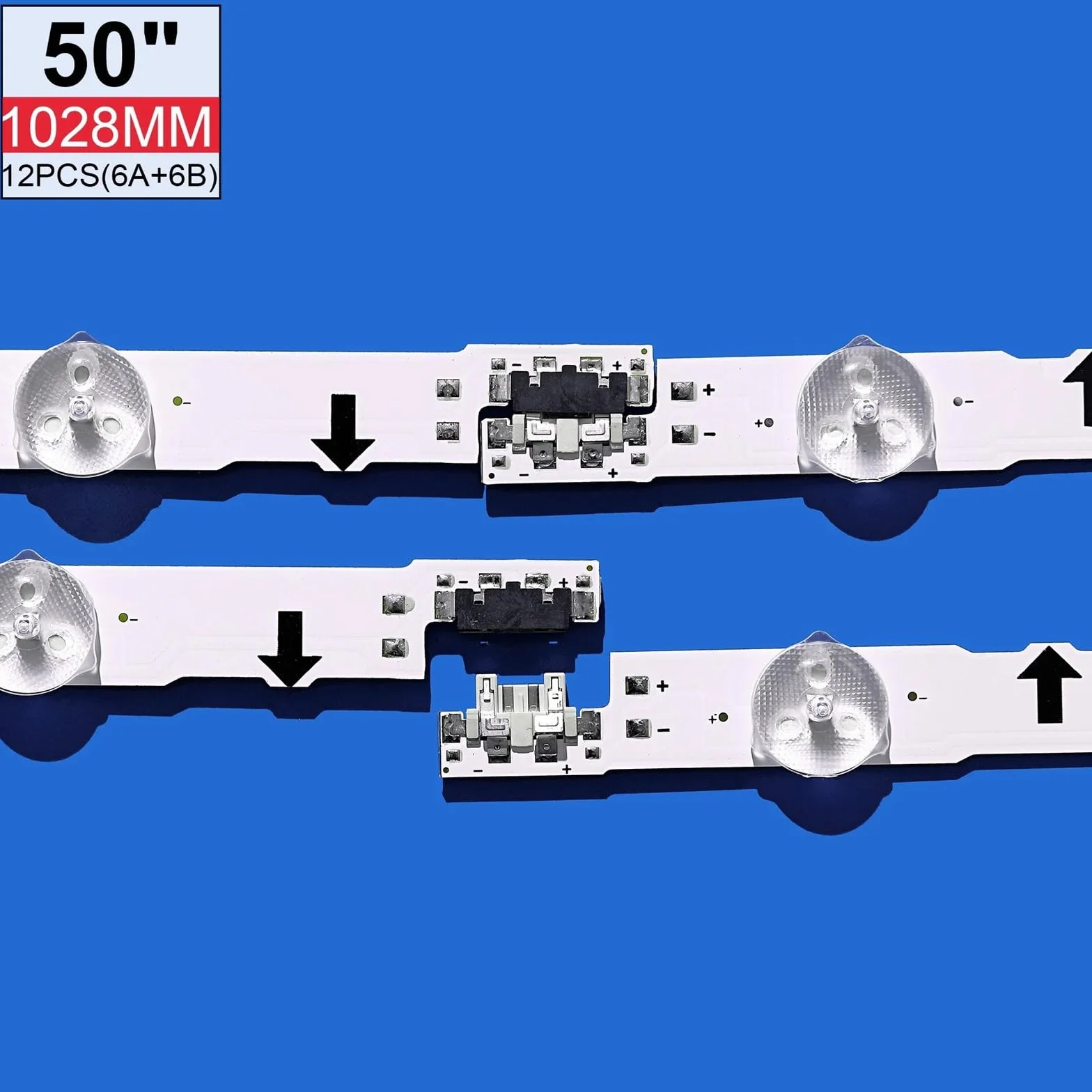 Bande de rétro-éclairage LED, 12 Lampes adaptées for Samsung TV 50 Pouces D4GE-500DCA-R2 D4GE-500DCB-R2 UE50H6350 UN50J5500AF UE50H6200 UE50H5000 UE50H5030