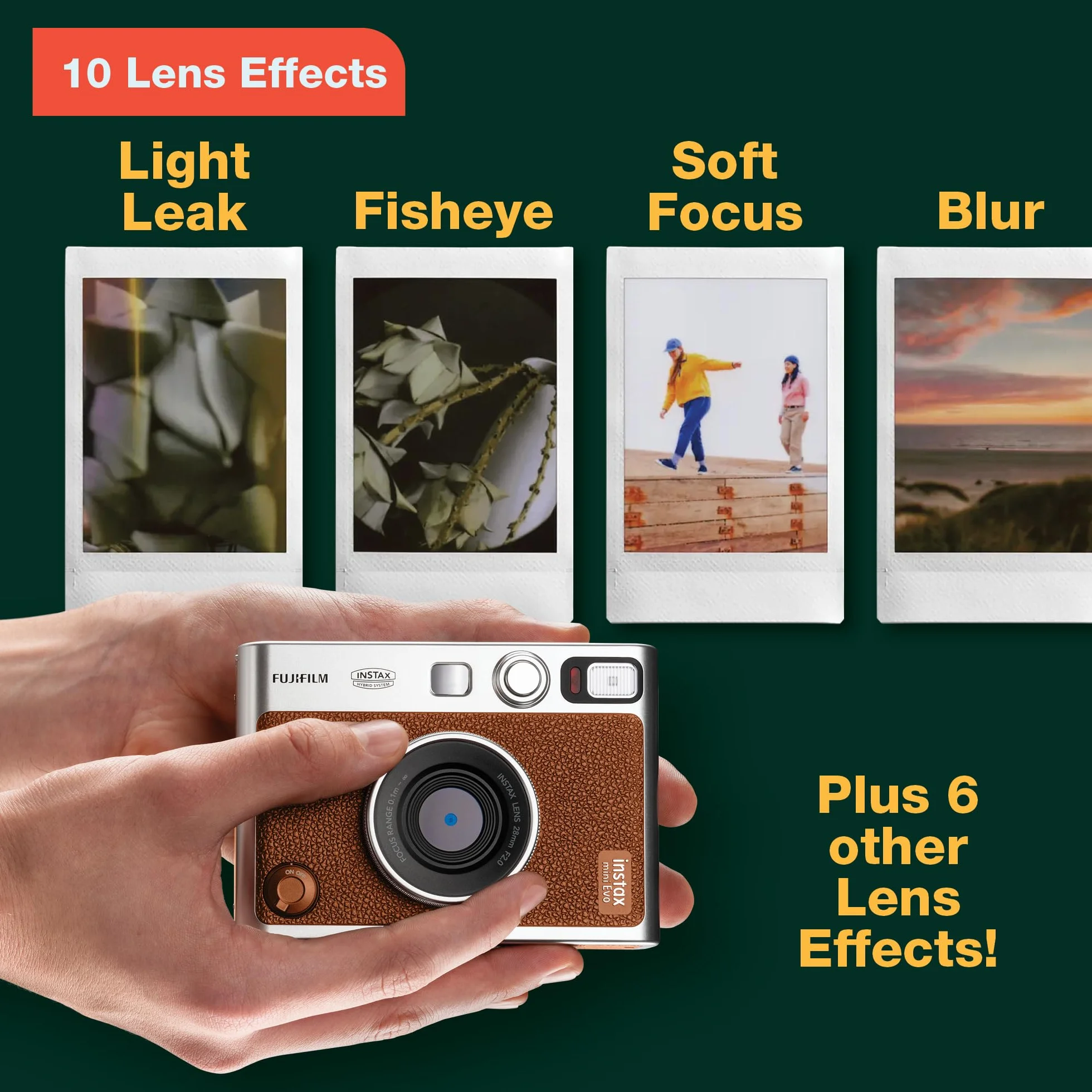 Fujifilm Instax Mini Evo Hybrid Appareil Photo instantané Marron