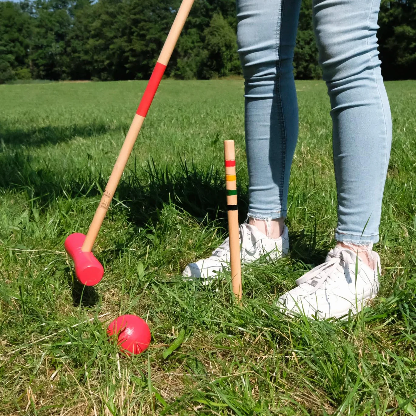 Carromco Jeu de Croquet Basic-XM en Bois pour 4 Joueurs