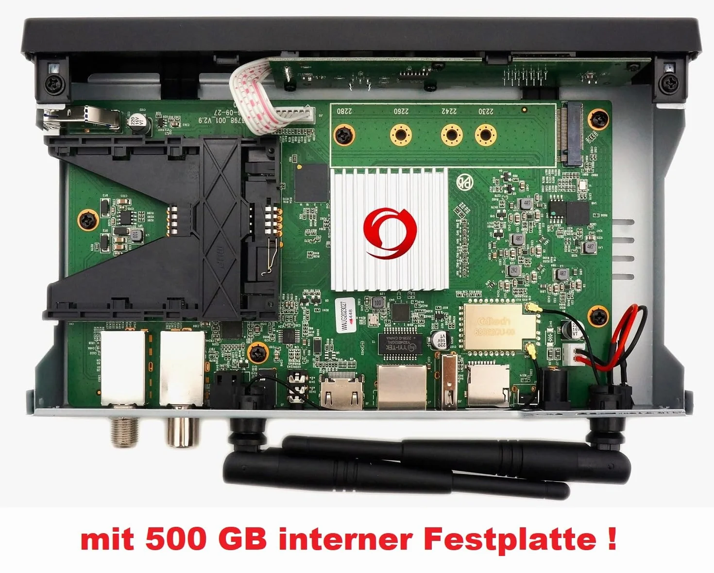 Octagon SF8008 UHD 4K Supreme Combo 500GB Disque Fixe Interne Récepteur Satellite DVB-T2 E2 Linux Define OS Enregistrement M.2 M Key Gigabit LAN Lecteur de Carte
