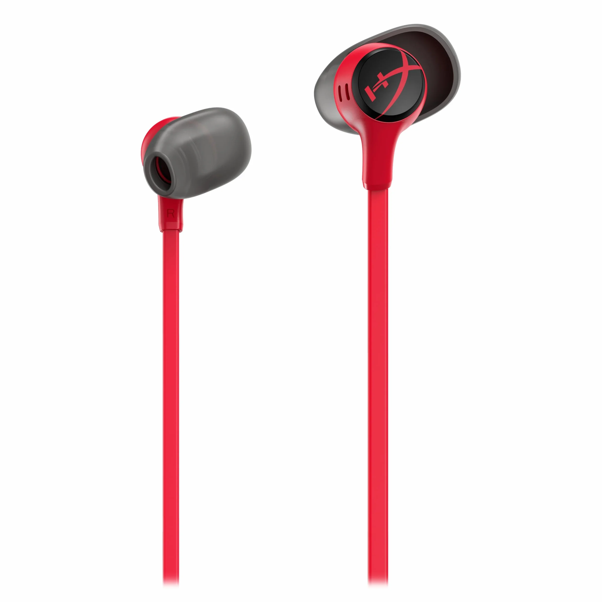 HyperX Cloud Earbuds II Écouteurs Gaming, Audio Immersif, Microphone Intégré, Prise Jack 3.5mm Coudée, Quatre Tailles d'Embouts, Pochette de Transport, Rouge