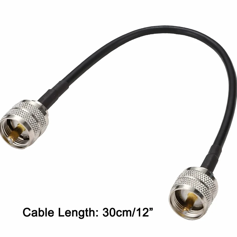 Greluma 1 Pièce UHF Mâle PL-259 à UHF Mâle PL-259 RG58 Câble Coaxial pour Radio HAM et CB, Analyseur D'antenne, Charge Factice, Compteur SWR
