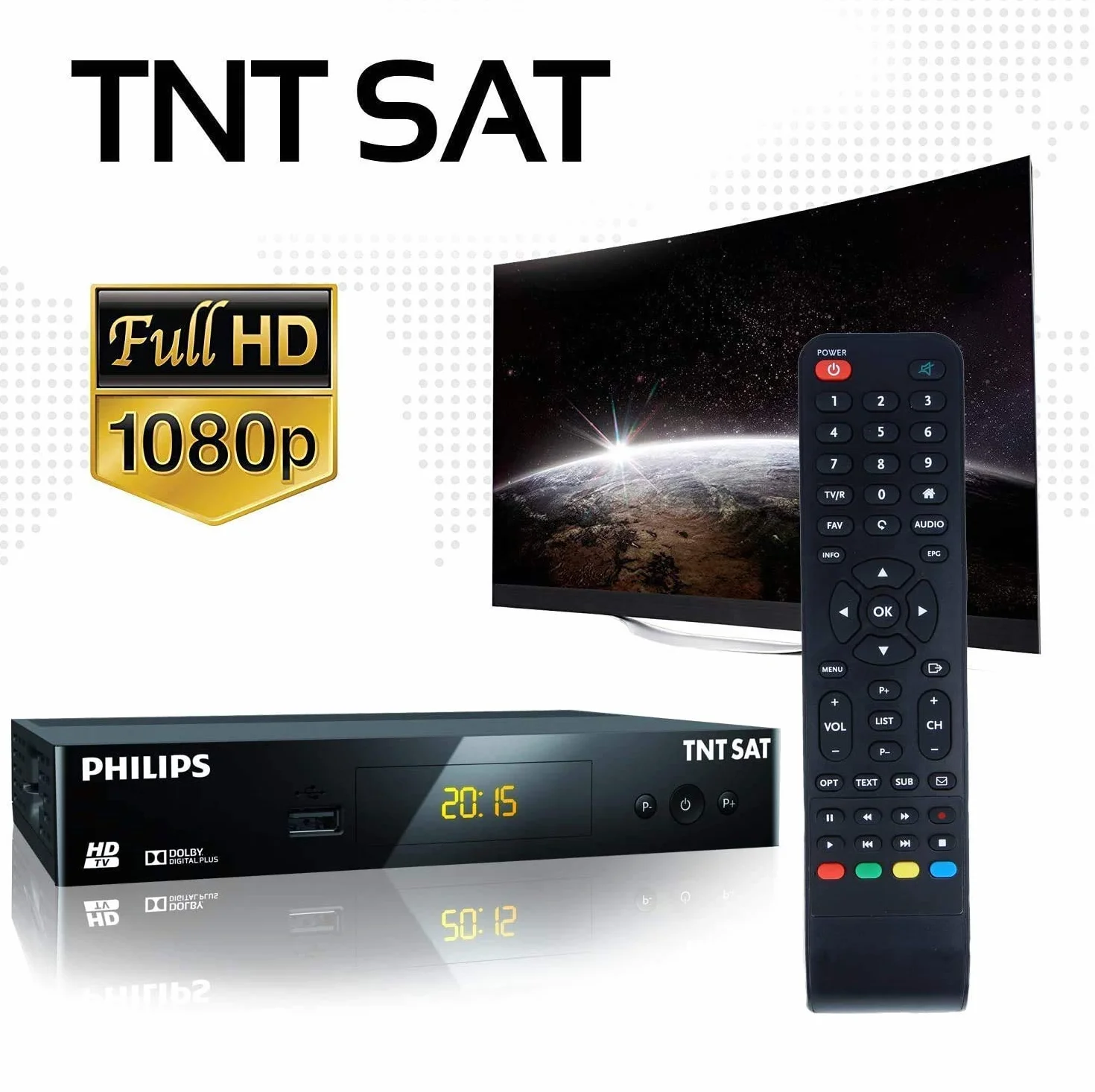 TNTSAT Decodeur TNT Satellite Recepteur Dsr 3231t HD Astra USB HDMI MPEG4 Full HD 1080P