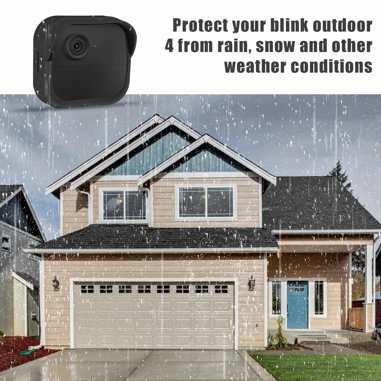 PEUTIER 3pcs Cache Caméra pour Blink Outdoor 4 la Toute Nouveau(4e Génération), Imperméabiliser Caméra de Sécurité Coque en Silicone Blink Camera Cover pour Intelligente (Noir)