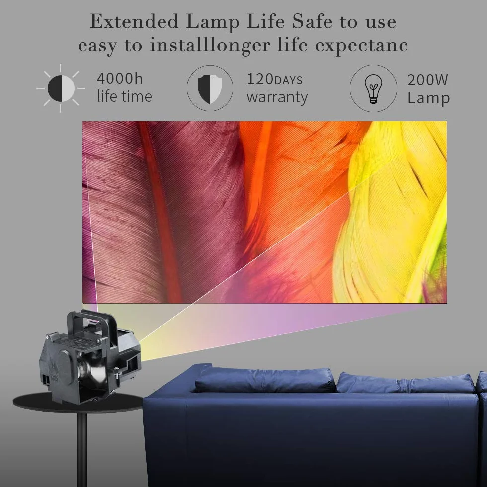 Module de lampe de rechange V13H010L49 ELP-LP49 pour EPSON EMP-TW3800 TW5000 TW5500