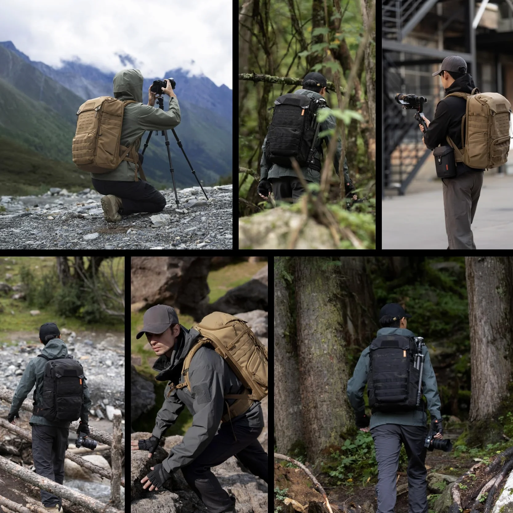PGYTECH OneMo TAC Sac à Dos pour Appareil Photo Tactique 25L Sac Photographe Imperméable pour DSLR/Hybrides, avec Compartiment Ordinateur 15,6", Housse de Pluie, Porte-Trépied, Camouflage Noir