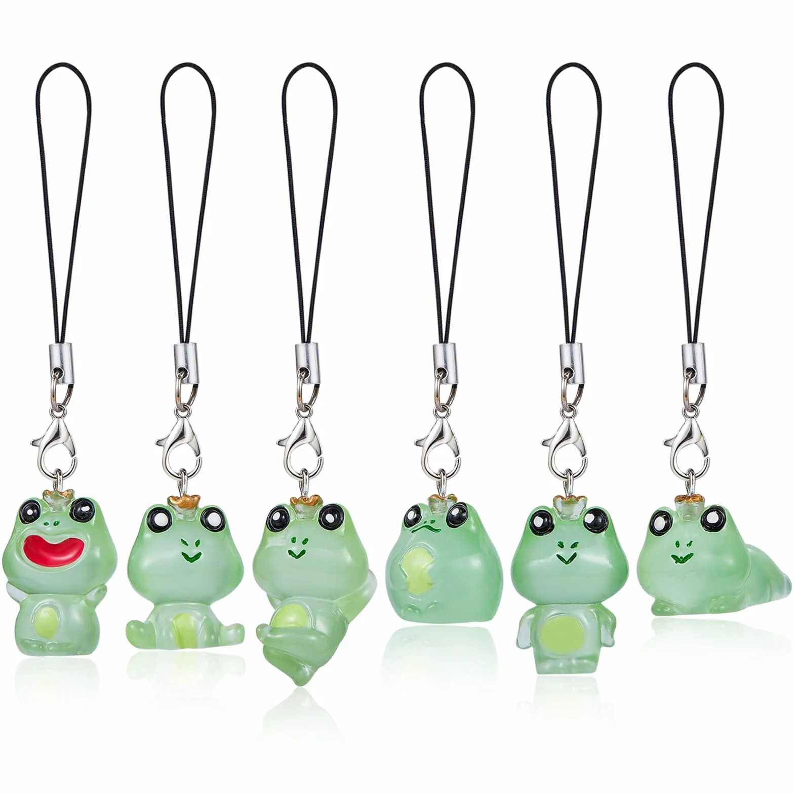 BEEFLYING Lot de 6 Breloques de téléphone en résine Lumineuse Y2K