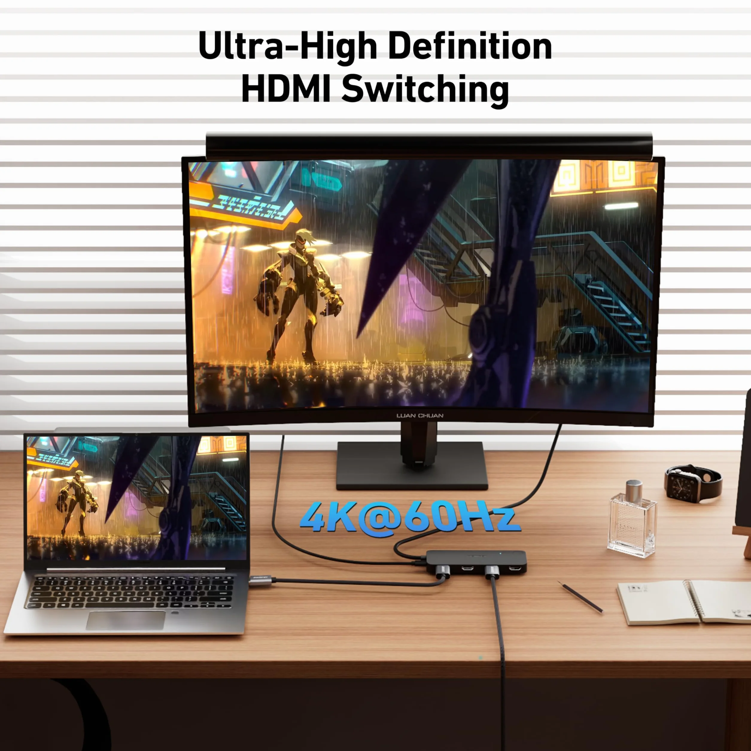 BENFEI Commutateur HDMI 4 Ports 4K@60Hz 2K@144Hz HDCP 2.3